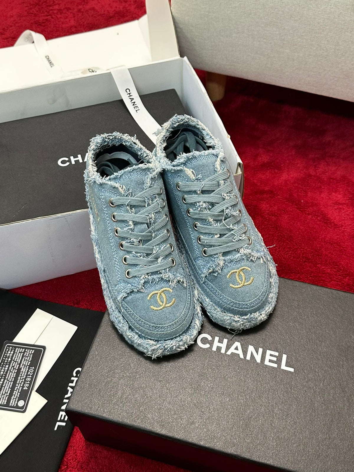 CC 26S Sneaker Flowing Embroidery Blue Denim Canvas 147790