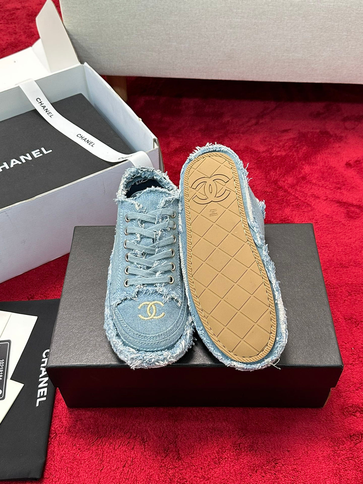 CC 26S Sneaker Flowing Embroidery Blue Denim Canvas 147790
