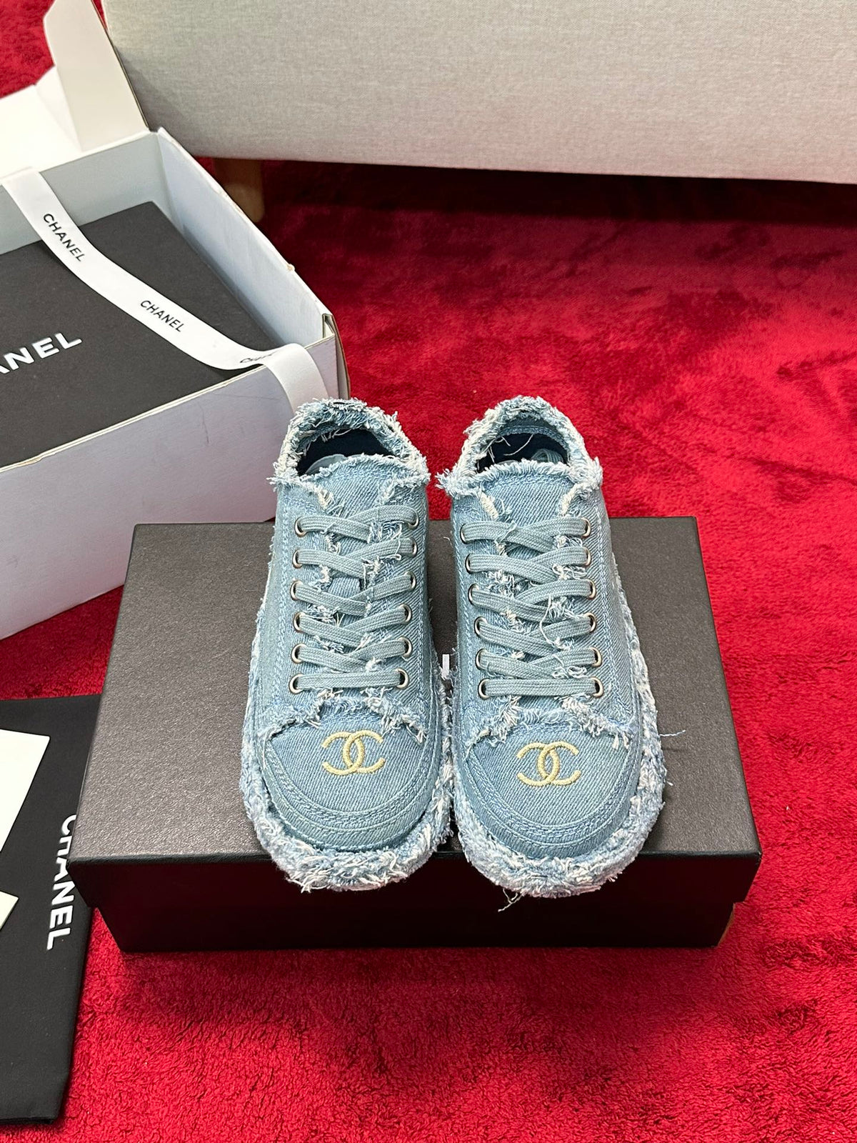 CC 26S Sneaker Flowing Embroidery Blue Denim Canvas 147790