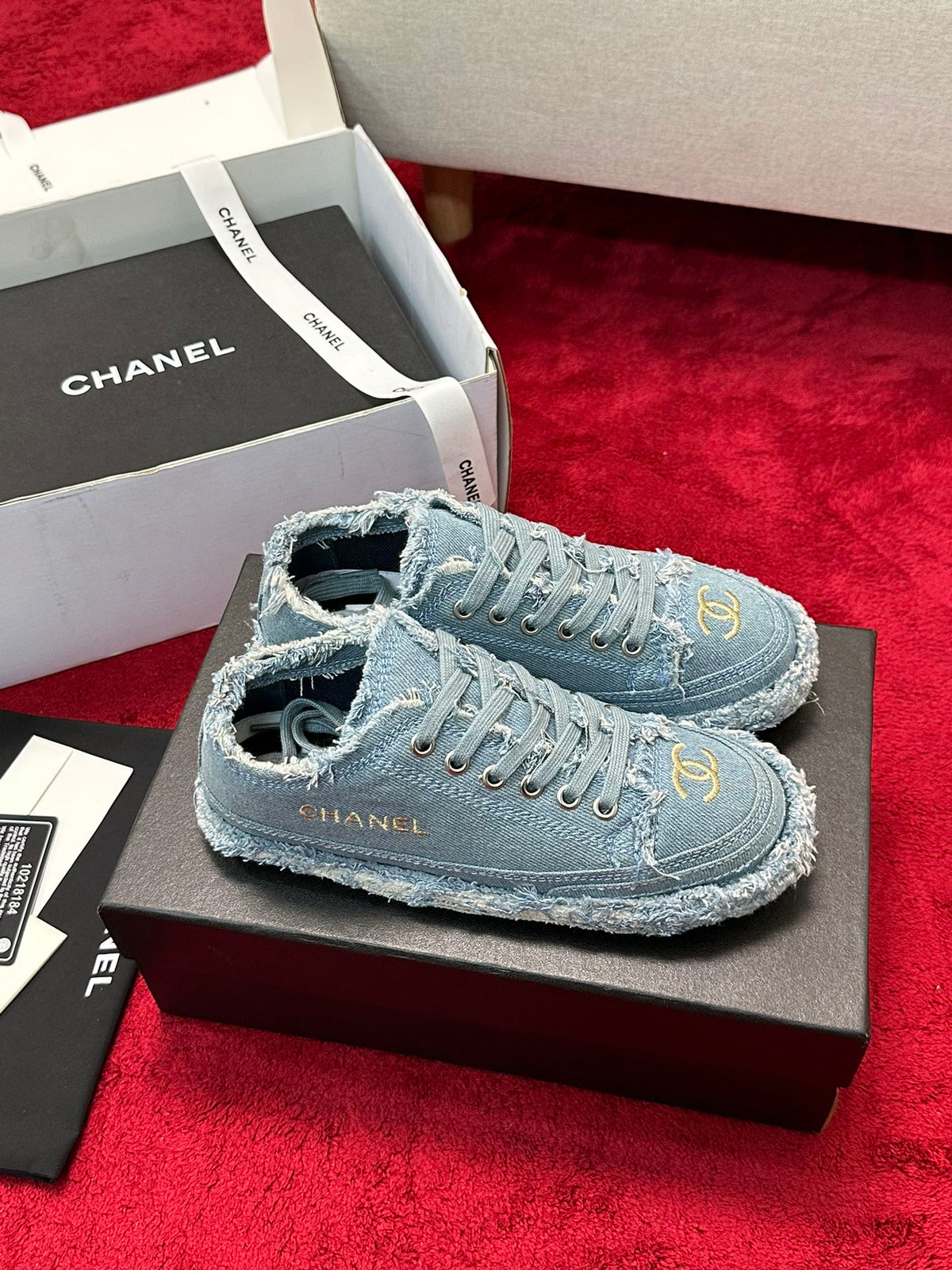 CC 26S Sneaker Flowing Embroidery Blue Denim Canvas 147790
