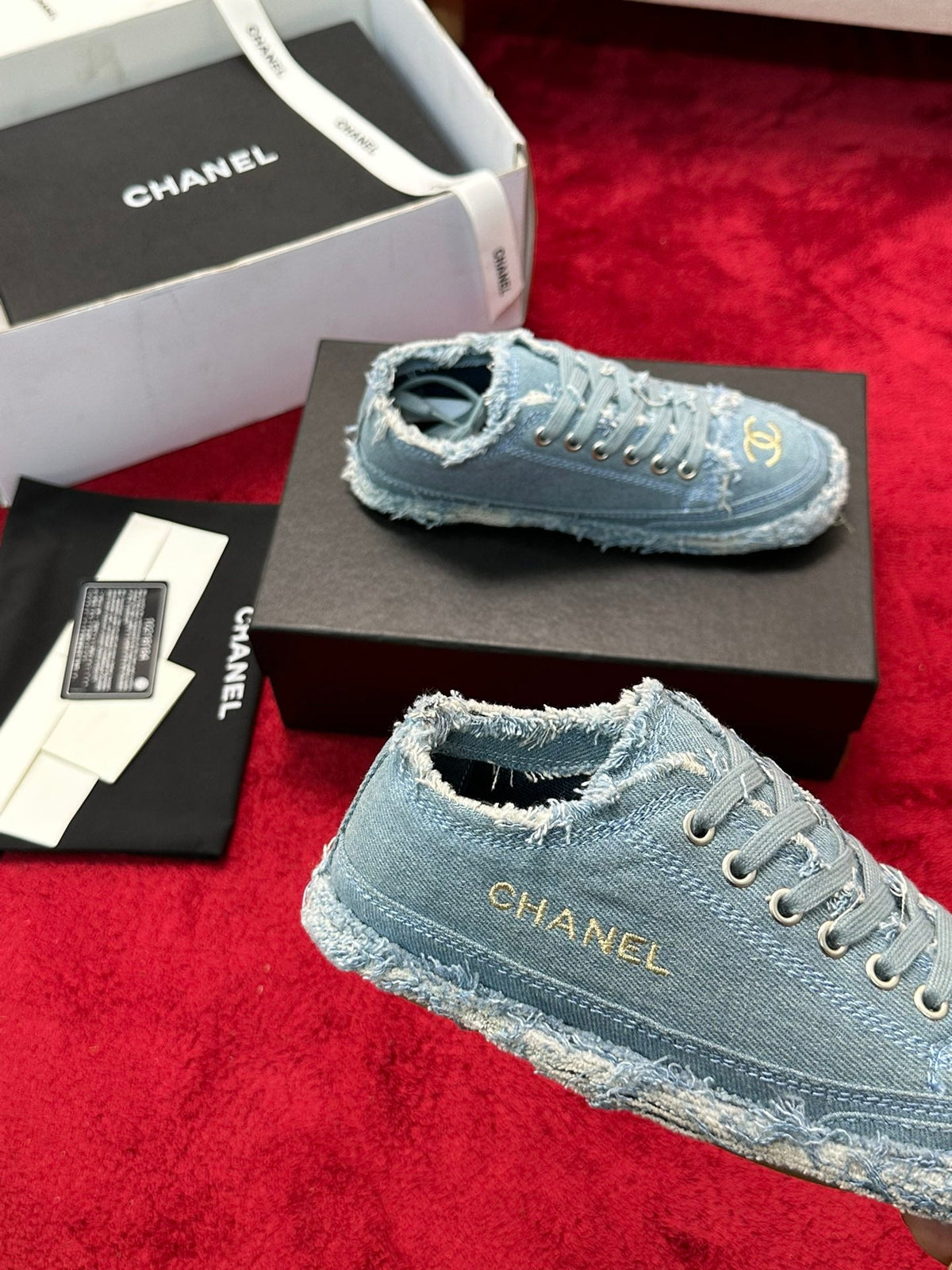 CC 26S Sneaker Flowing Embroidery Blue Denim Canvas 147790