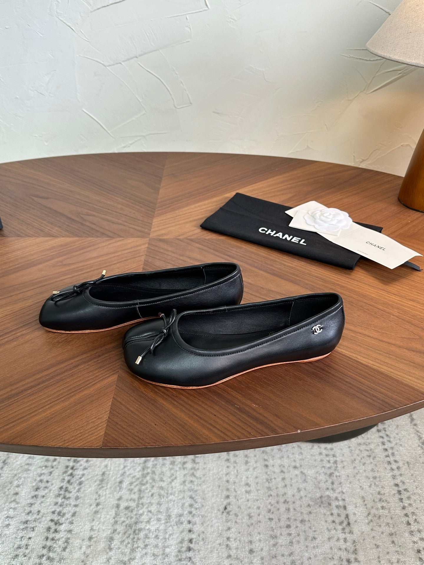 CC 26s Split-Toe Ballet Flat Black Lambskin 938195