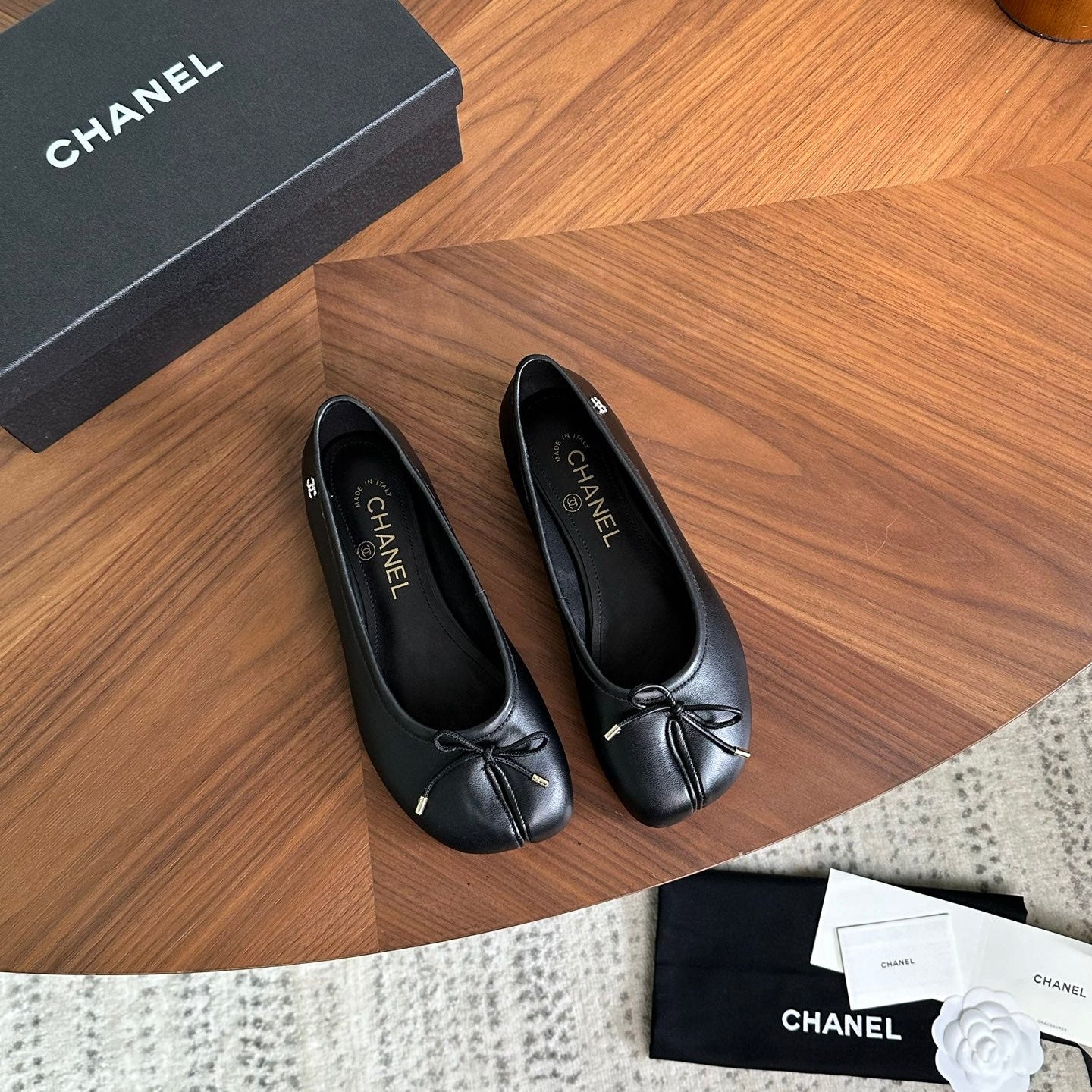CC 26s Split-Toe Ballet Flat Black Lambskin 938195