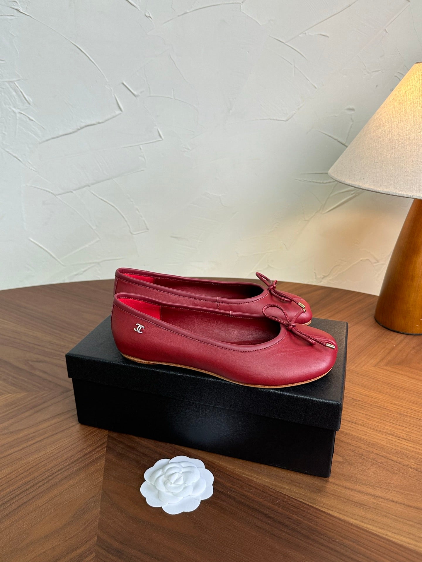 CC 26s Split-Toe Ballet Flat Burgundy Lambskin 938196