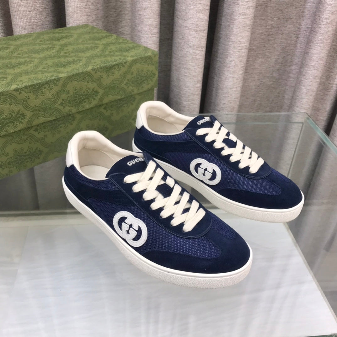 Gucci 26s Interlocking G Sneaker Denim Blue Suede