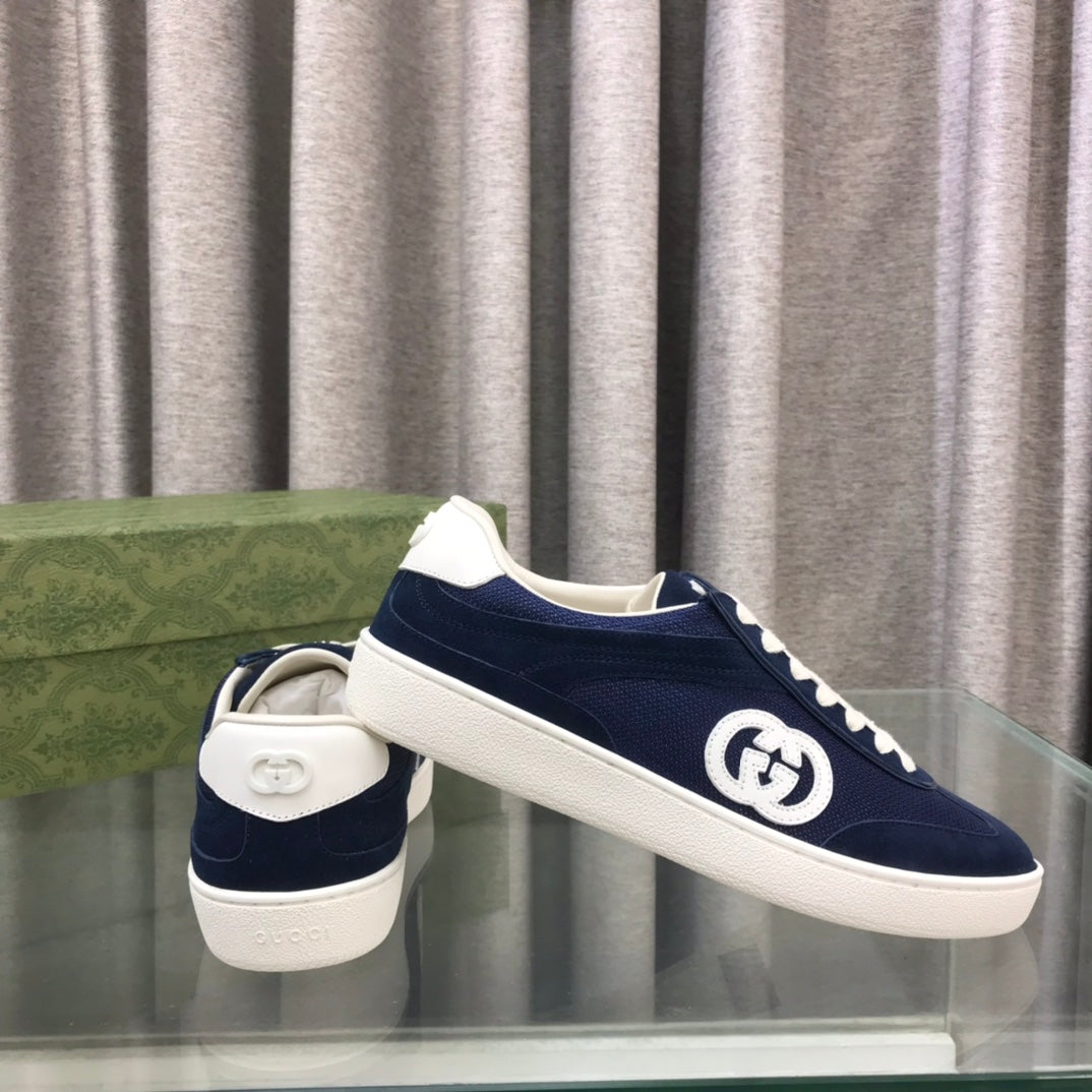 Gucci 26s Interlocking G Sneaker Denim Blue Suede