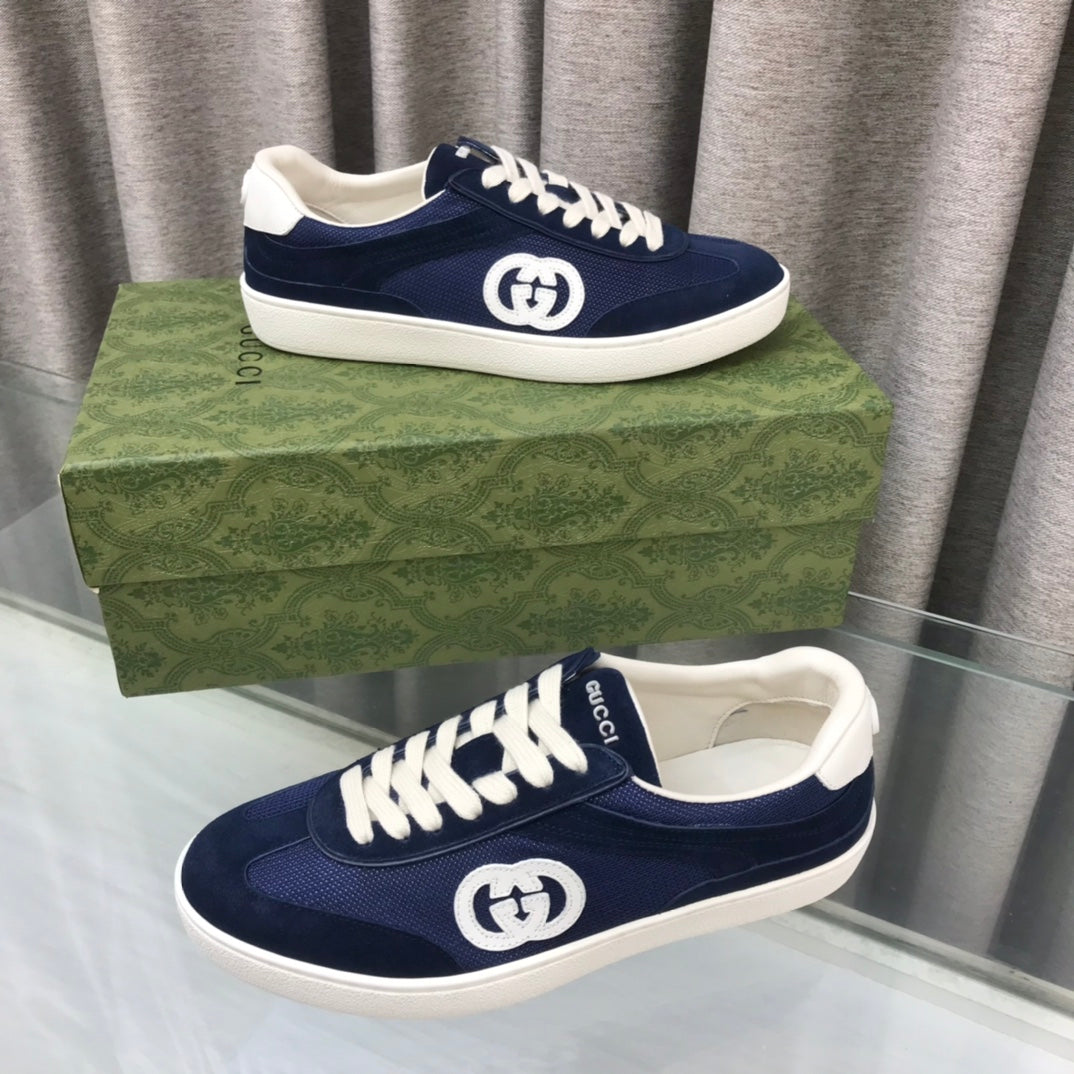 Gucci 26s Interlocking G Sneaker Denim Blue Suede