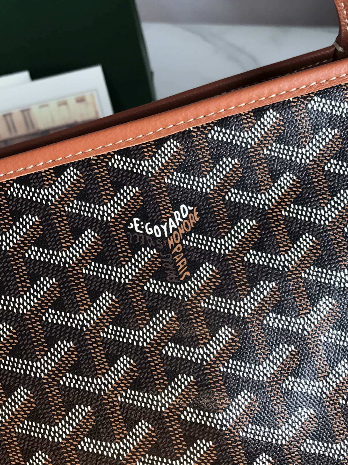 Goyard Artois GM Bag 37cm Black Tan Canvas & Calfskin