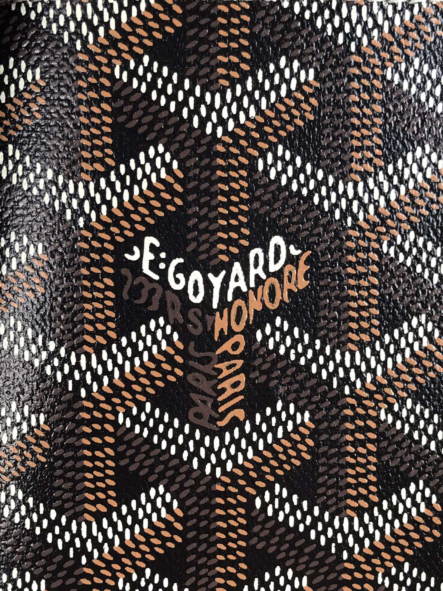 Goyard Victoire Wallet 11cm Black Tan Canvas & Cafskin