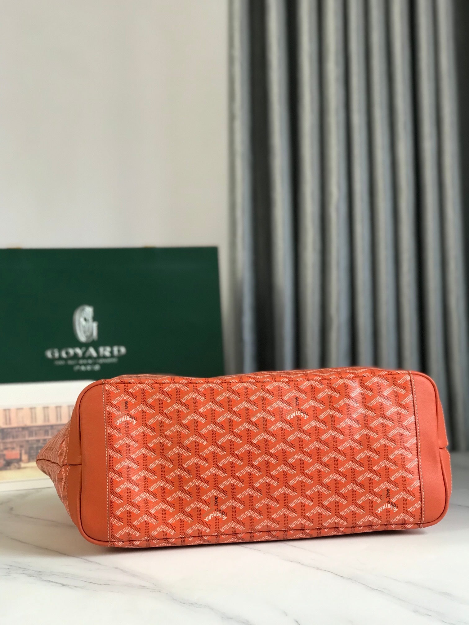 Goyard Artois PM Bag 35cm Orange Canvas & Calfskin