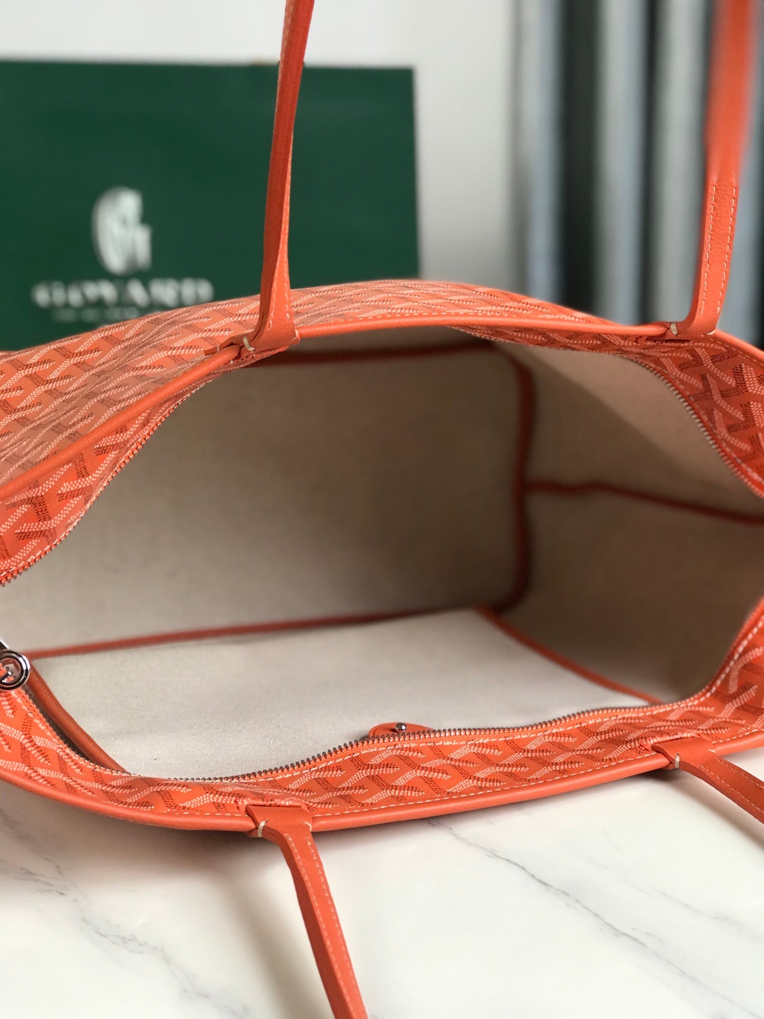 Goyard Artois PM Bag 35cm Orange Canvas & Calfskin