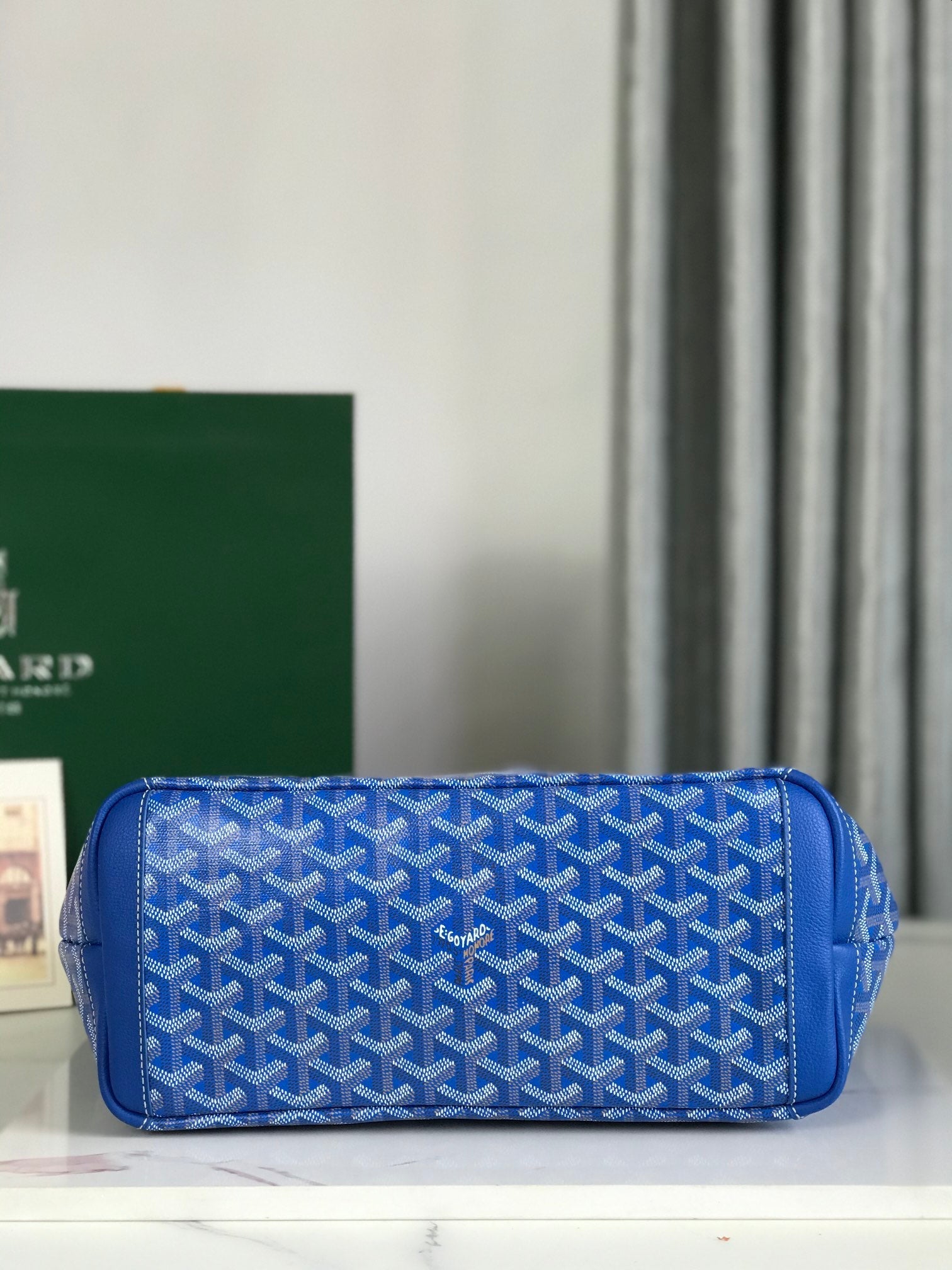 Goyard Artois Bag 30cm Blue Canvas & Calfskin