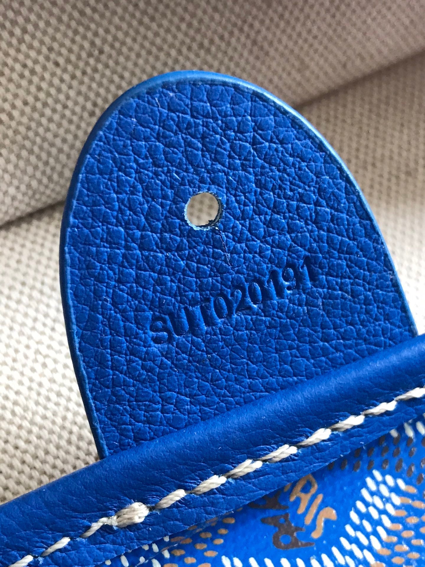Goyard Artois Bag 30cm Blue Canvas & Calfskin