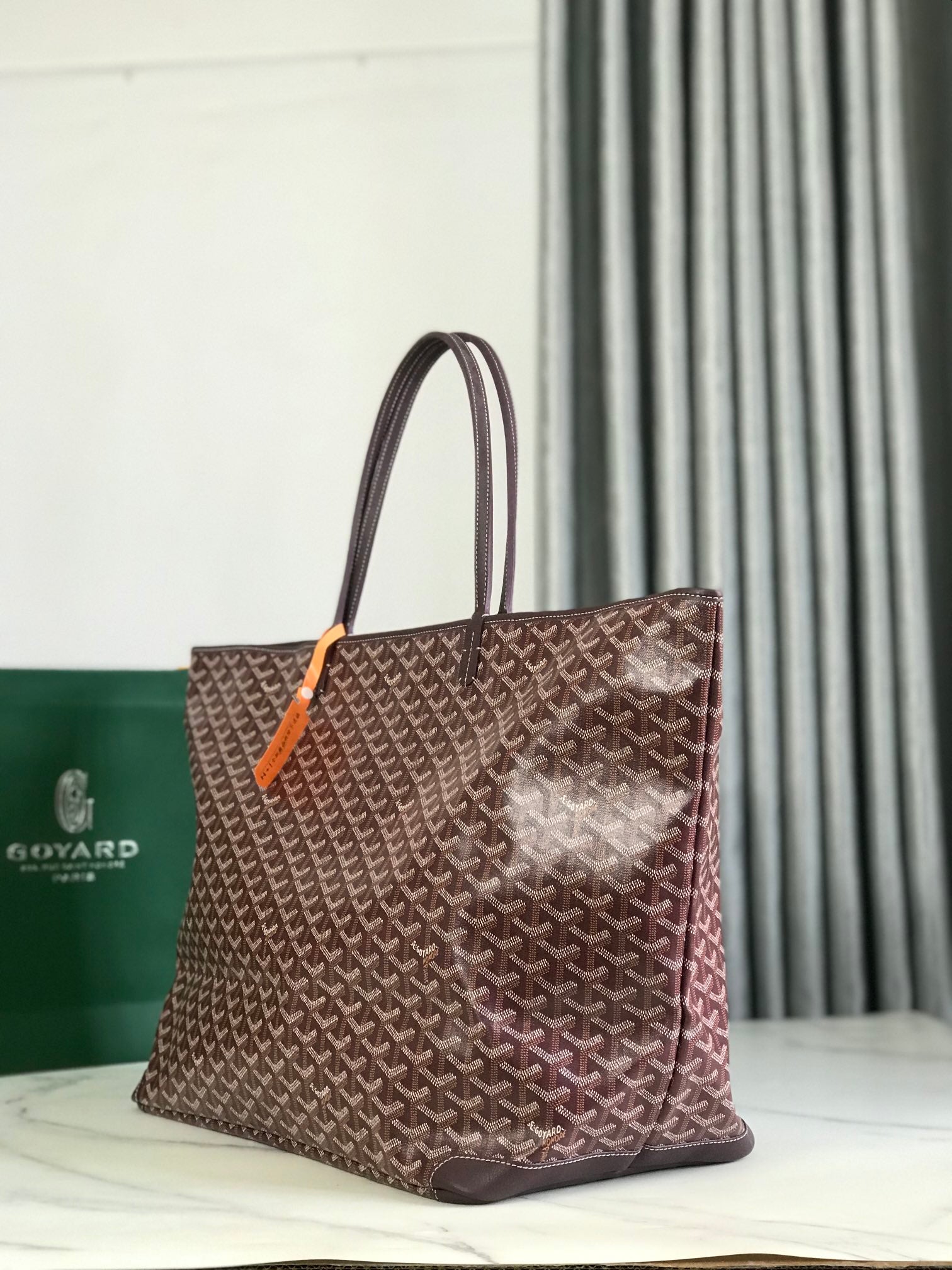 Goyard Artois GM Bag 37cm Burgundy Canvas & Calfskin