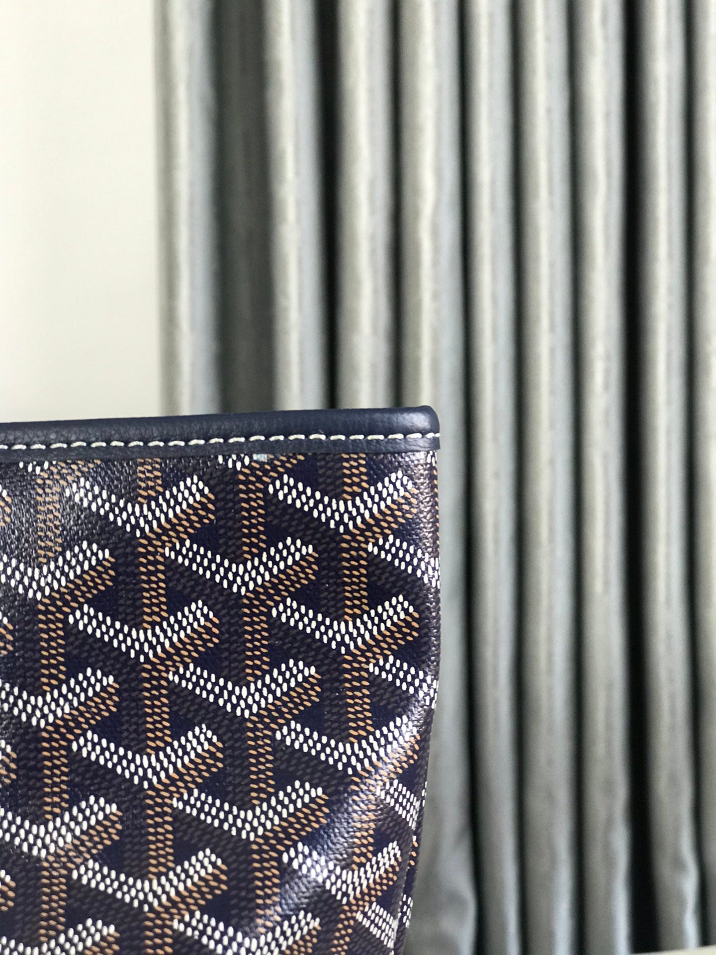 Goyard Artois GM Bag 37cm Navy Blue Canvas & Calfskin