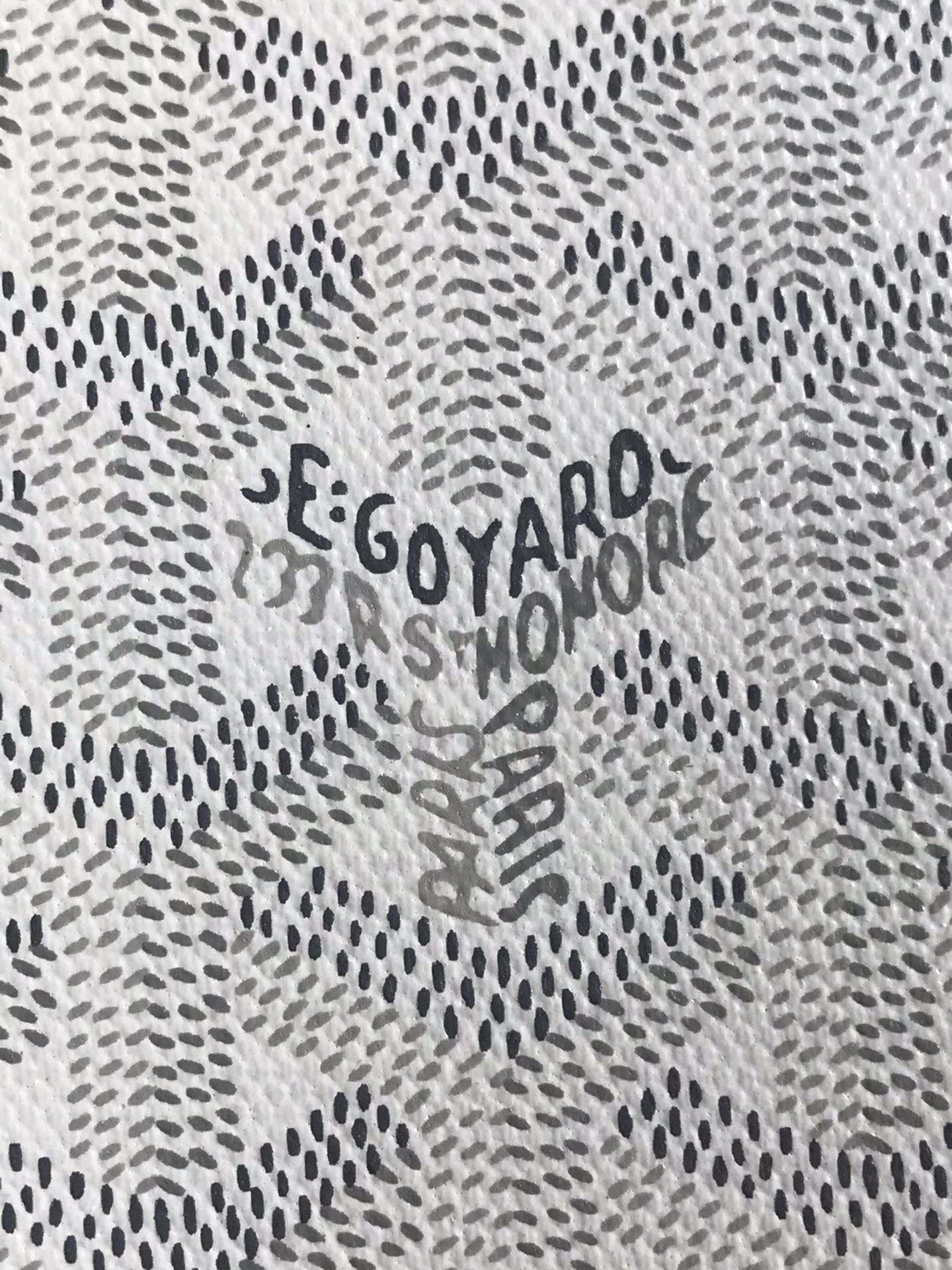 Goyard Grenelle Passport Cover 10cm White Canvas & Cafskin