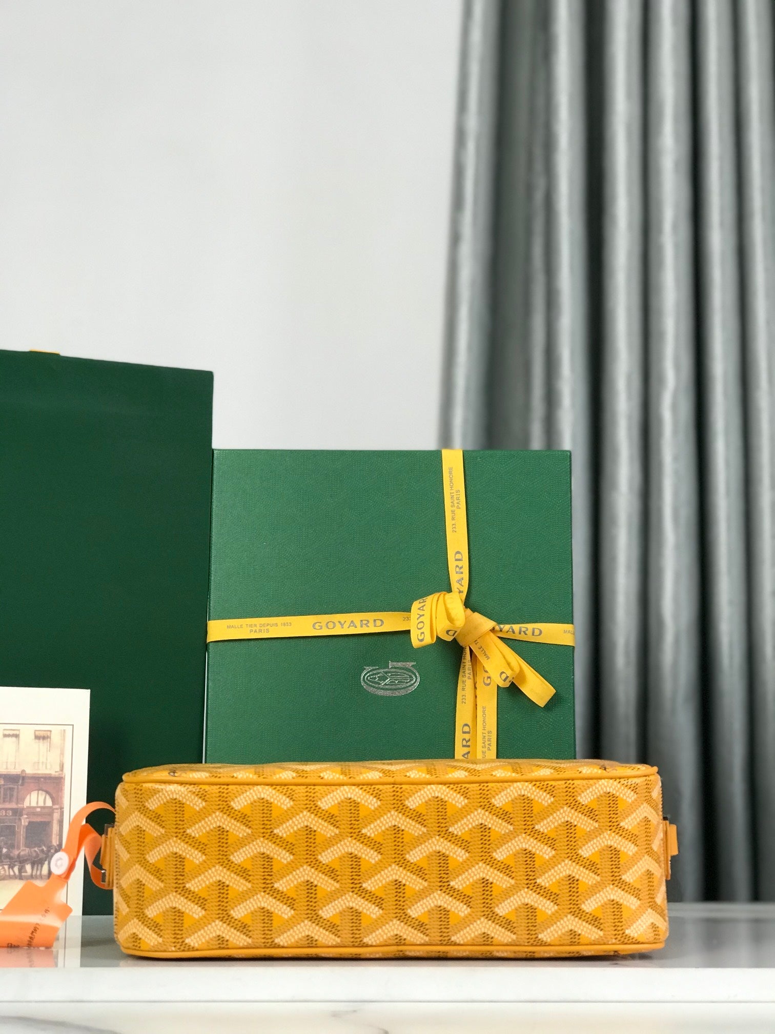 Goyard Cap-Vert Camera Bag Yellow Calfskin Canvas 290860