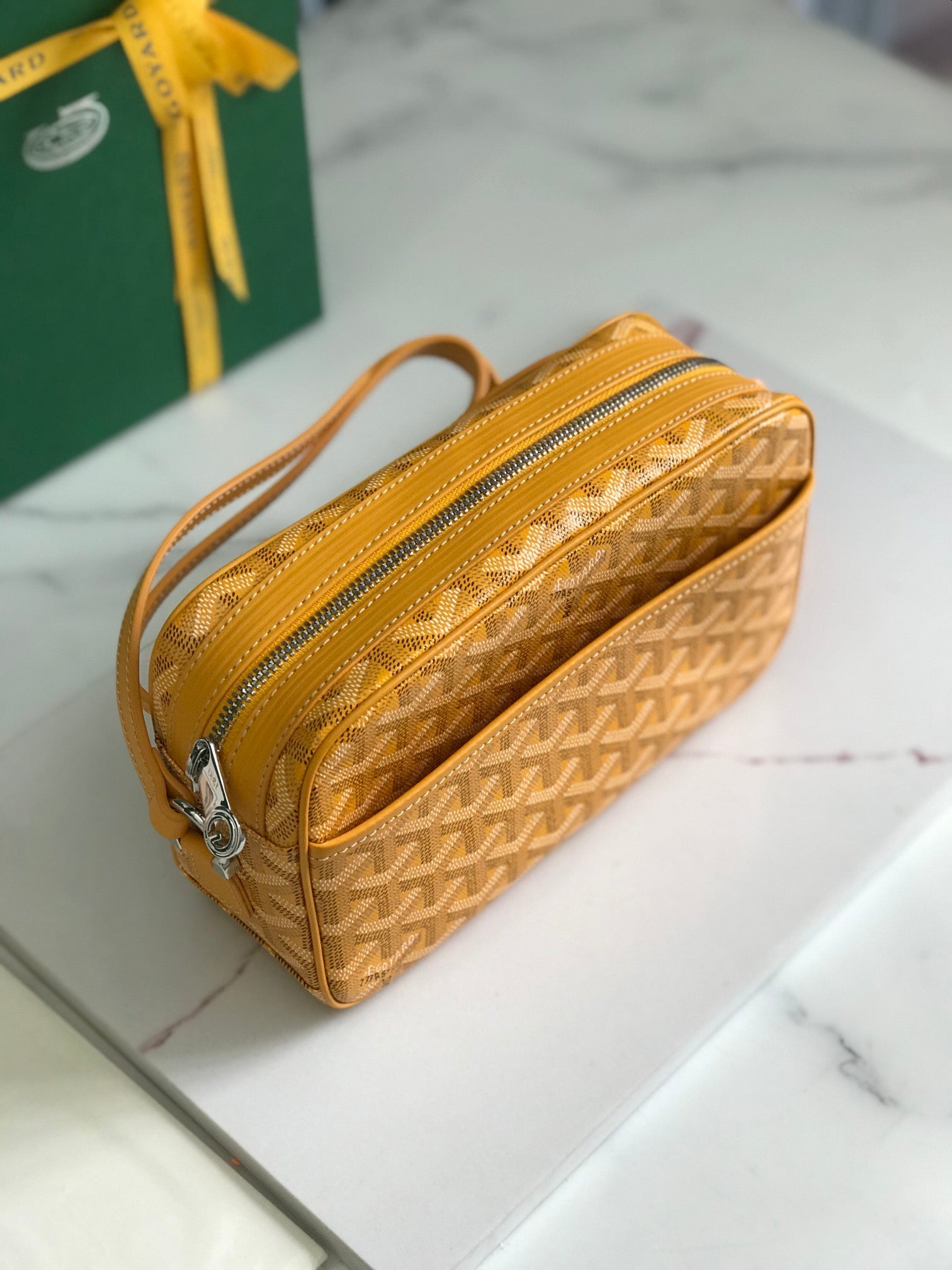 Goyard Cap-Vert Camera Bag Yellow Calfskin Canvas 290860