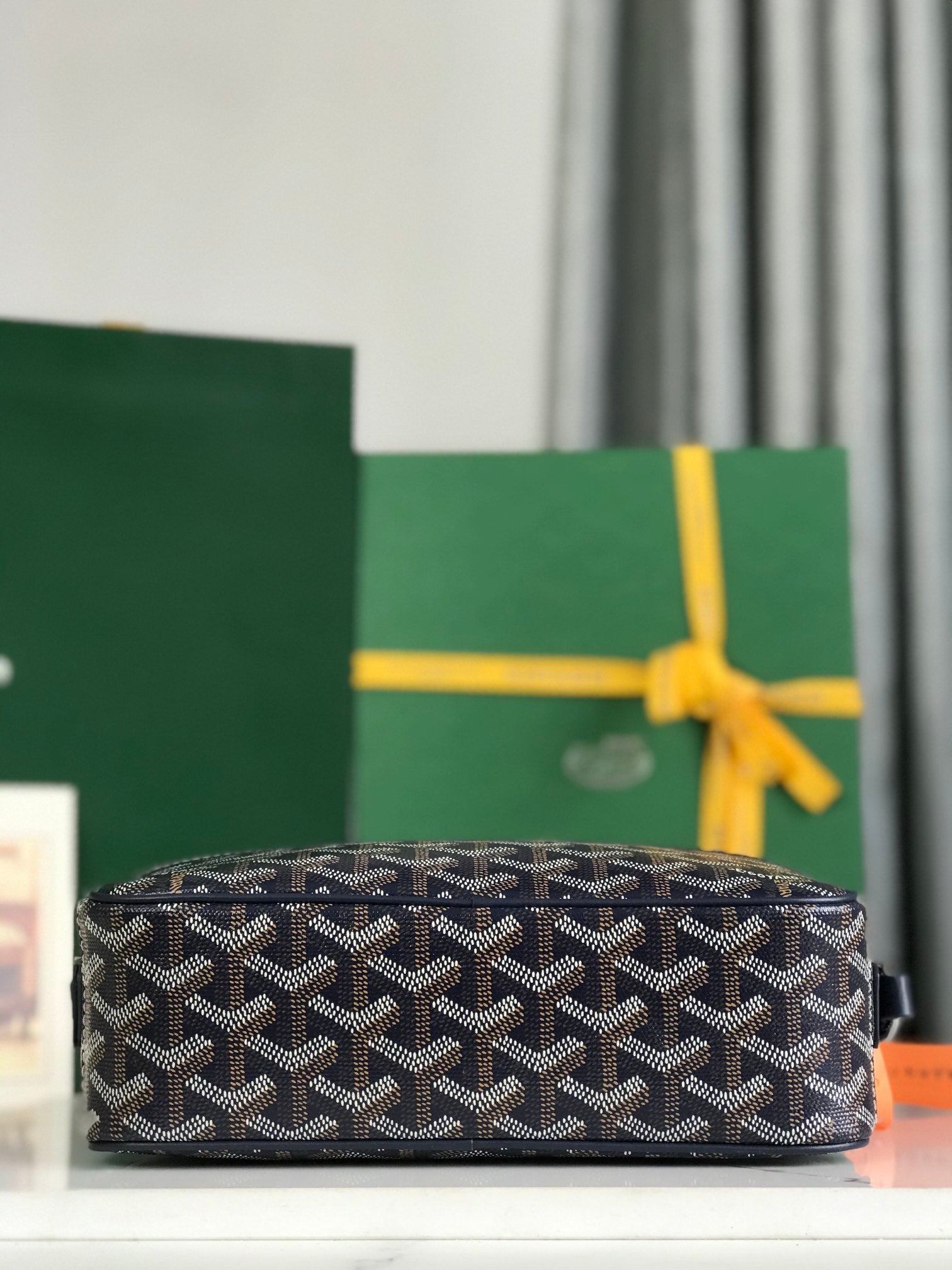 Goyard Cap-Vert Camera Bag Dark Blue Calfskin Canvas 290852