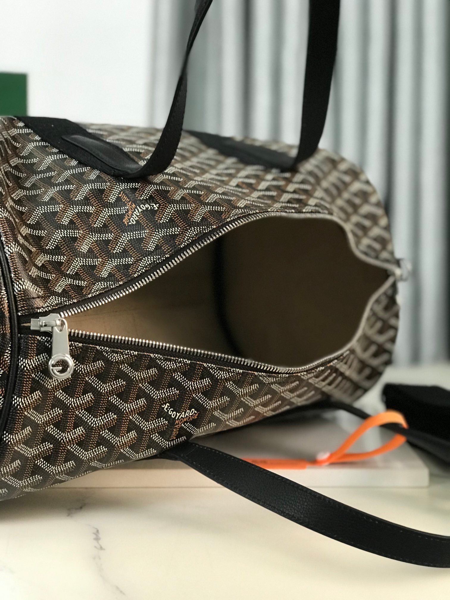Goyard Barrel 40 Sports Bag Black Canvas & Calfskin