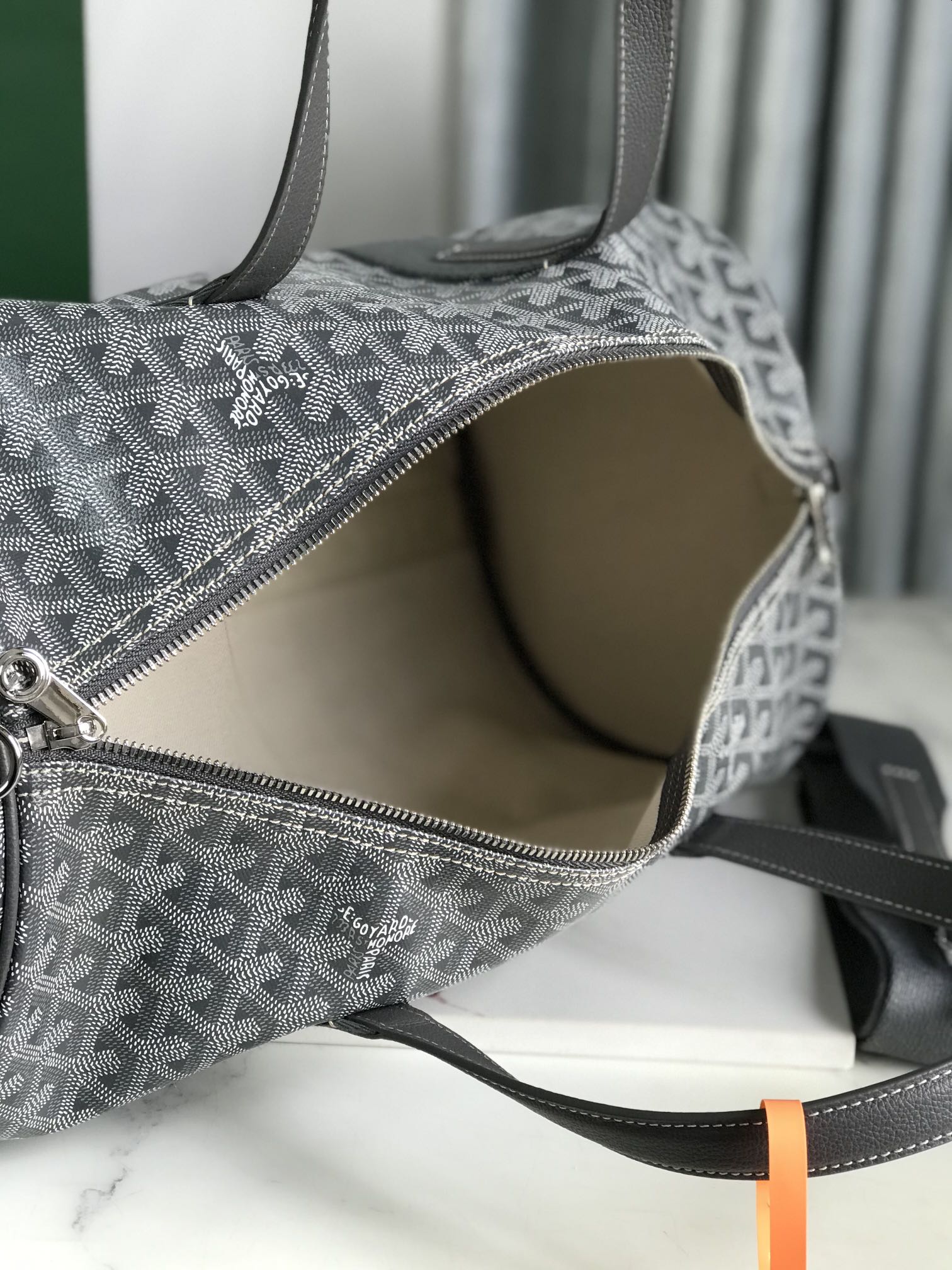 Goyard Barrel 40 Sports Bag Grey Canvas & Calfskin
