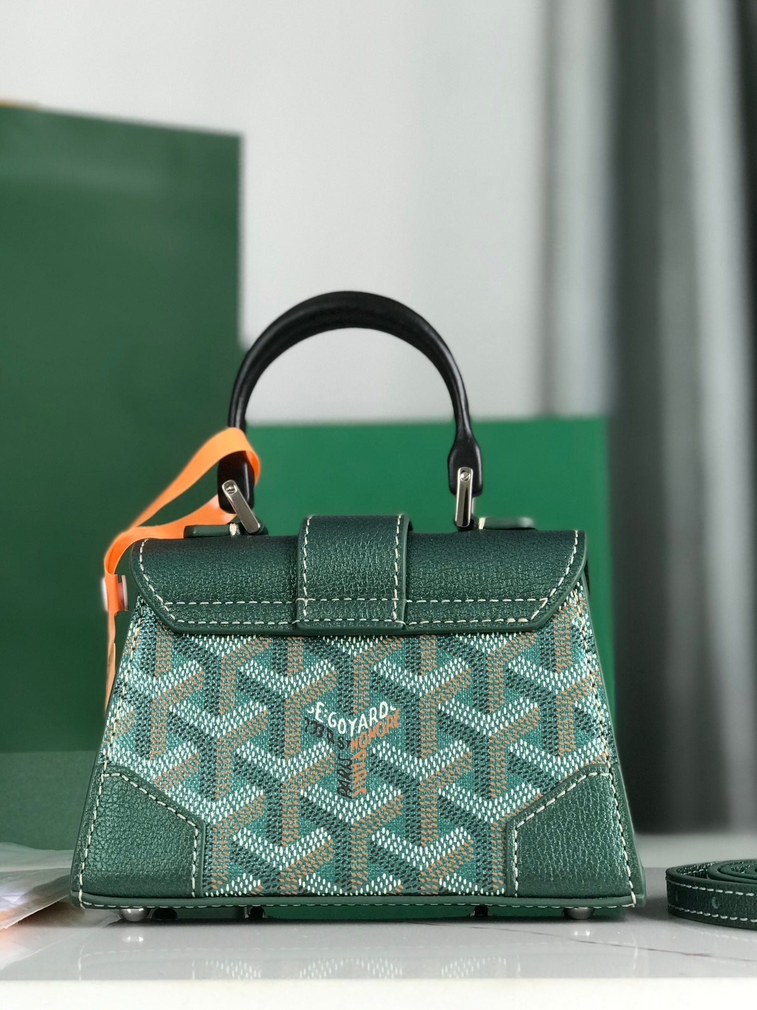 Goyard Saïgon Nano Mini Bag 14.5cm Green Canvas & Calfskin