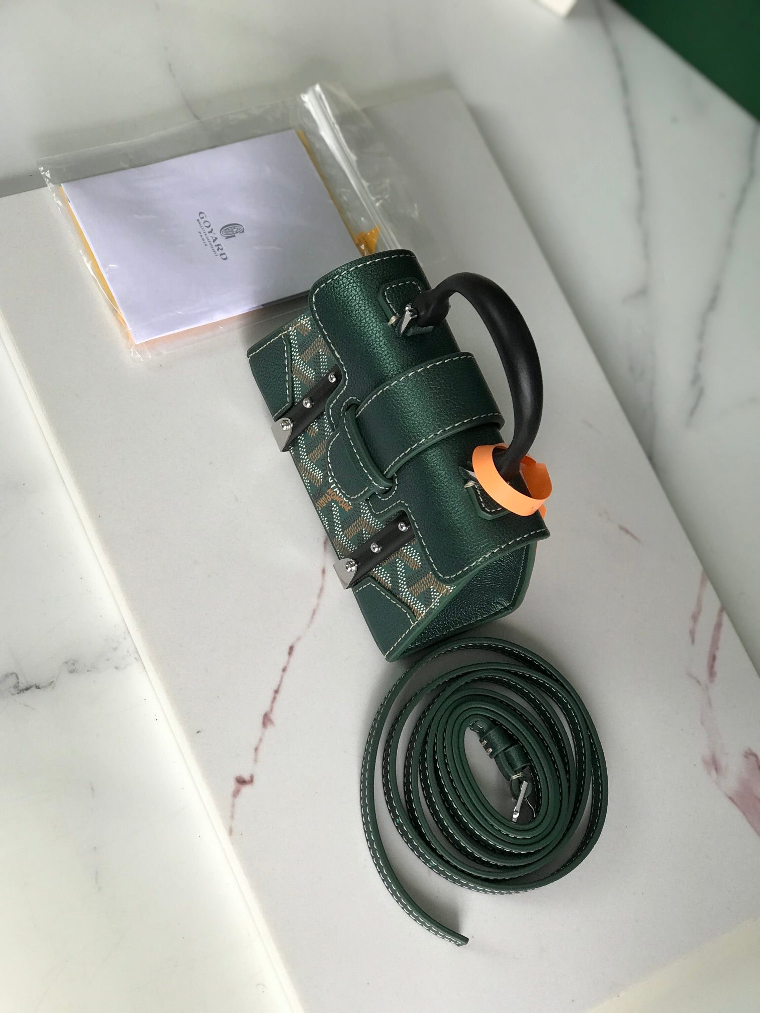 Goyard Saïgon Nano Mini Bag 14.5cm Green Canvas & Calfskin