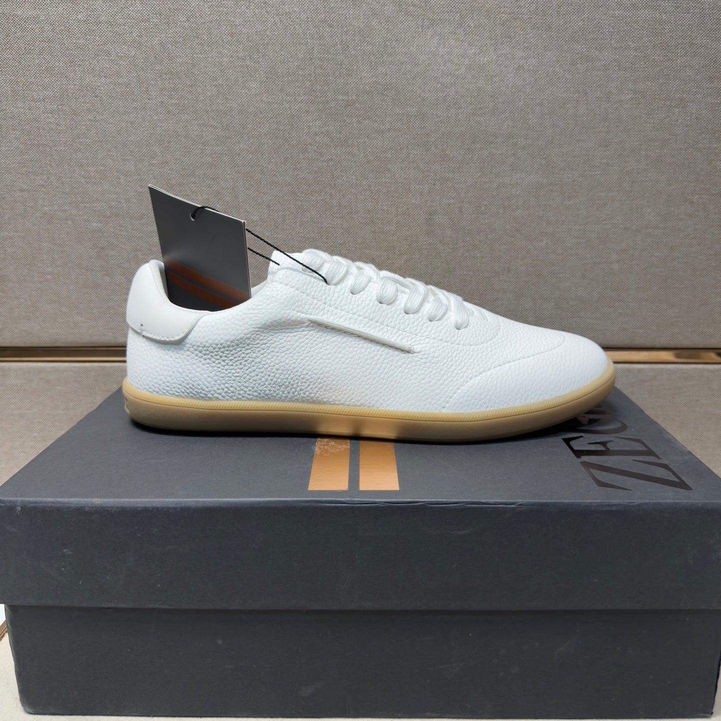 Zegna 232 Men’s Sneakers White Grain Leather 178302