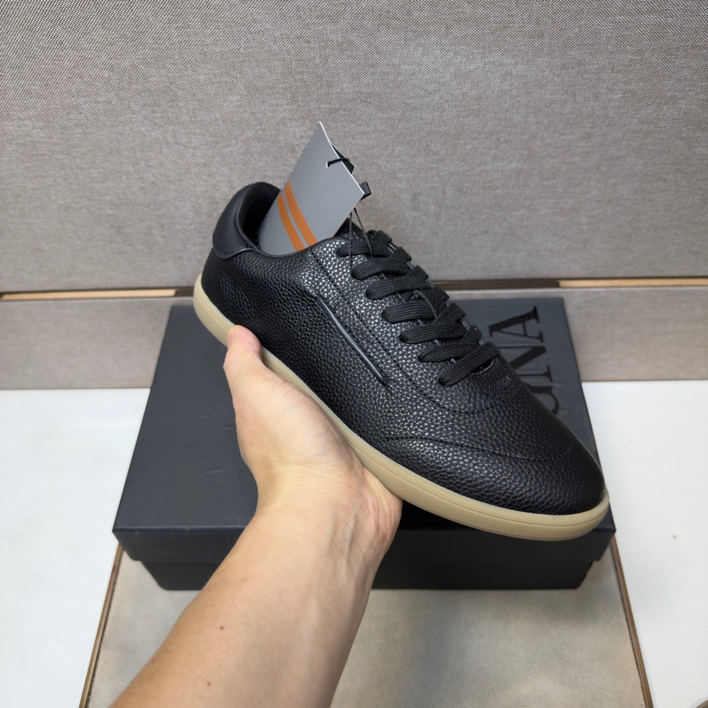 Zegna 232 Men’s Sneakers Black Grain Leather 178303