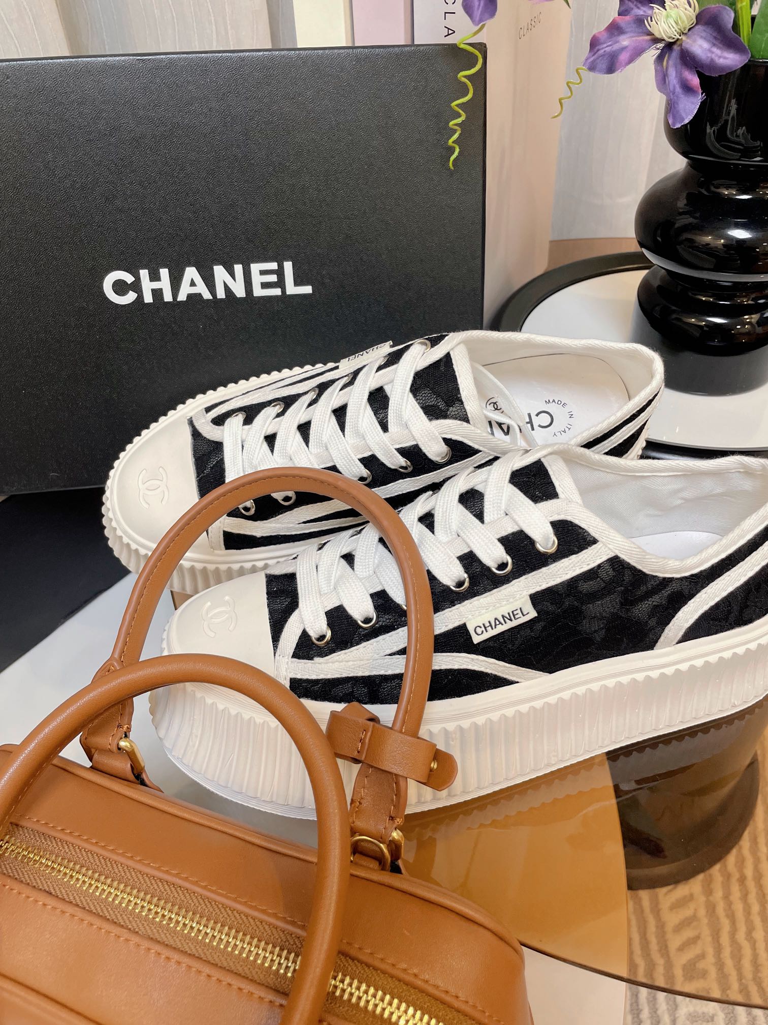 cc sneaker 40 black lace
