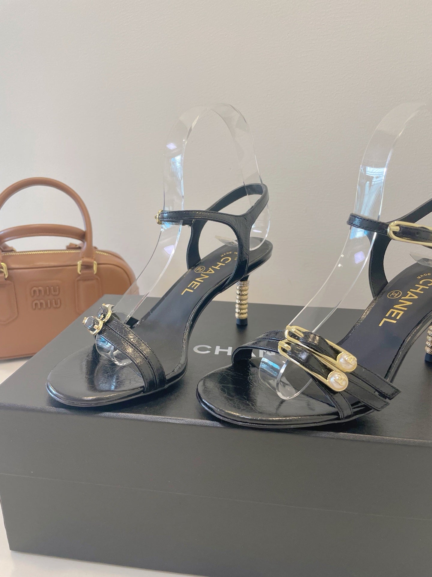 CC 26s High-Heeled Sandals 6.5cm Black Lambskin 941631