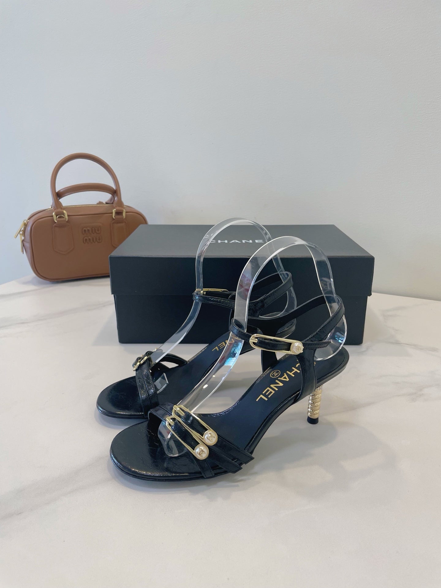 CC 26s High-Heeled Sandals 6.5cm Black Lambskin 941631
