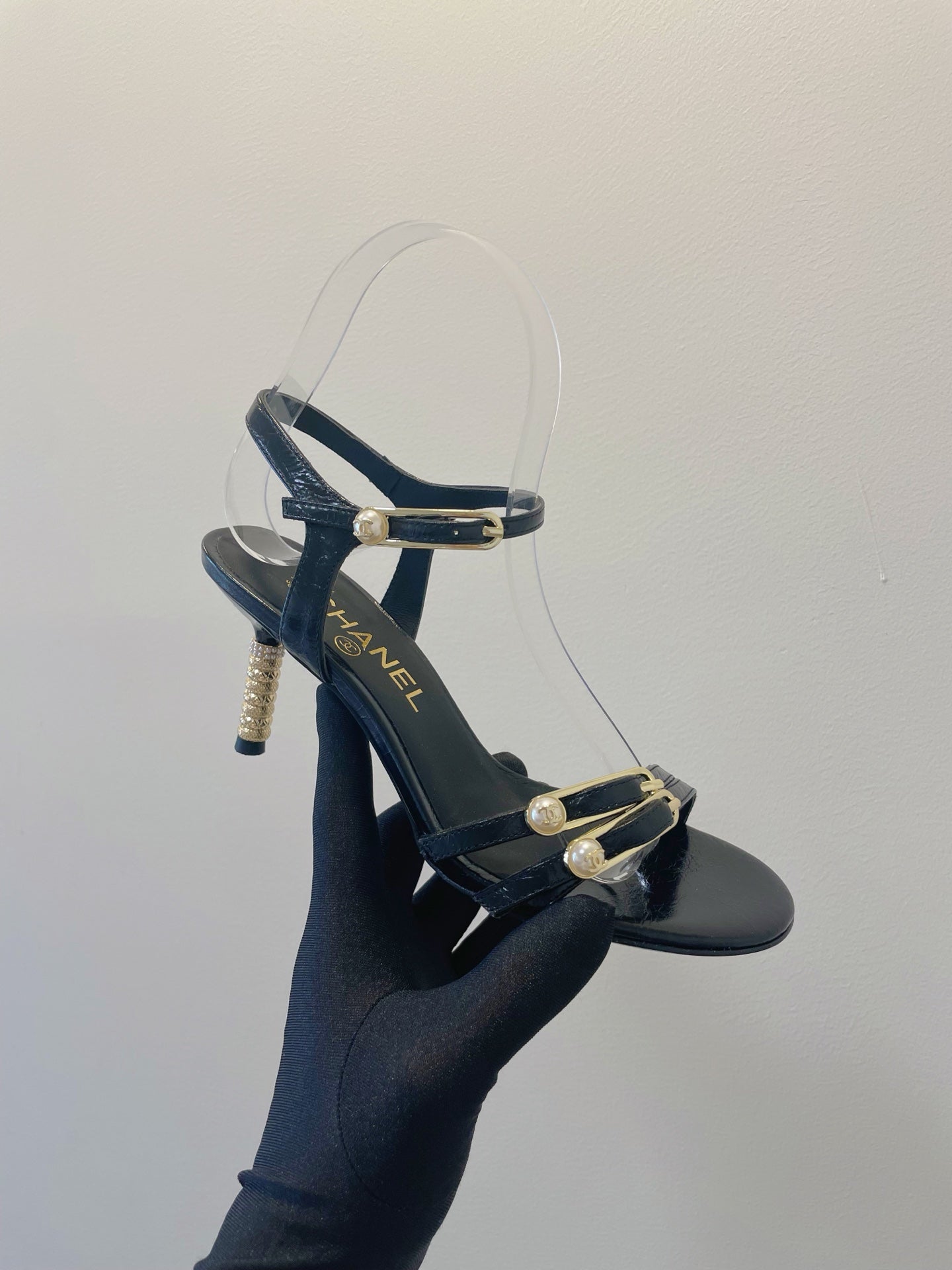 CC 26s High-Heeled Sandals 6.5cm Black Lambskin 941631