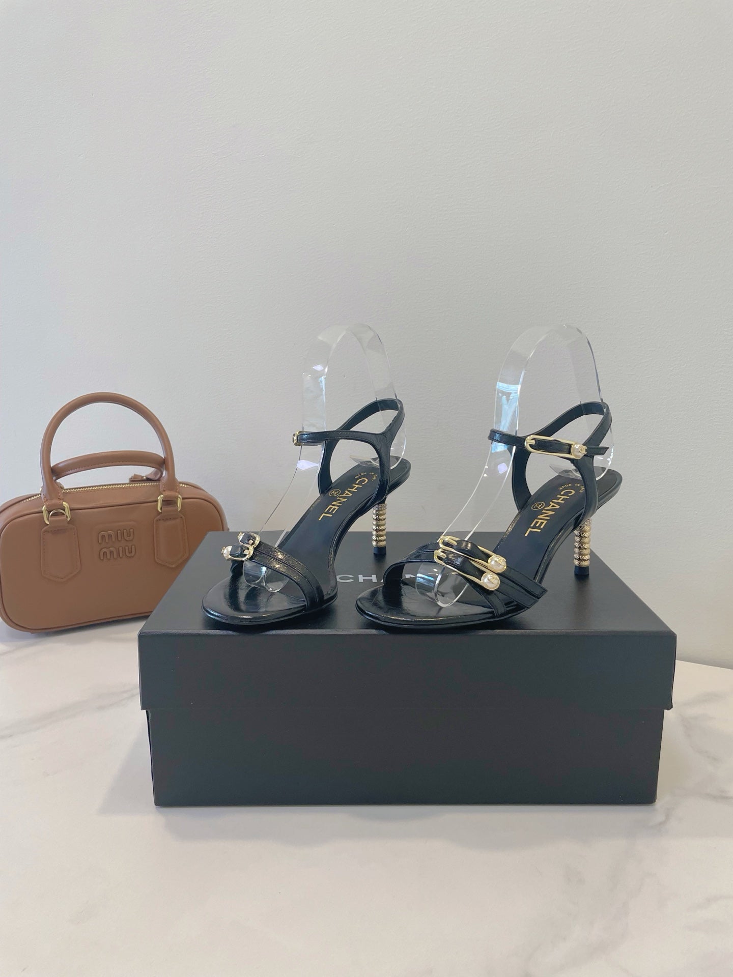 CC 26s High-Heeled Sandals 6.5cm Black Lambskin 941631