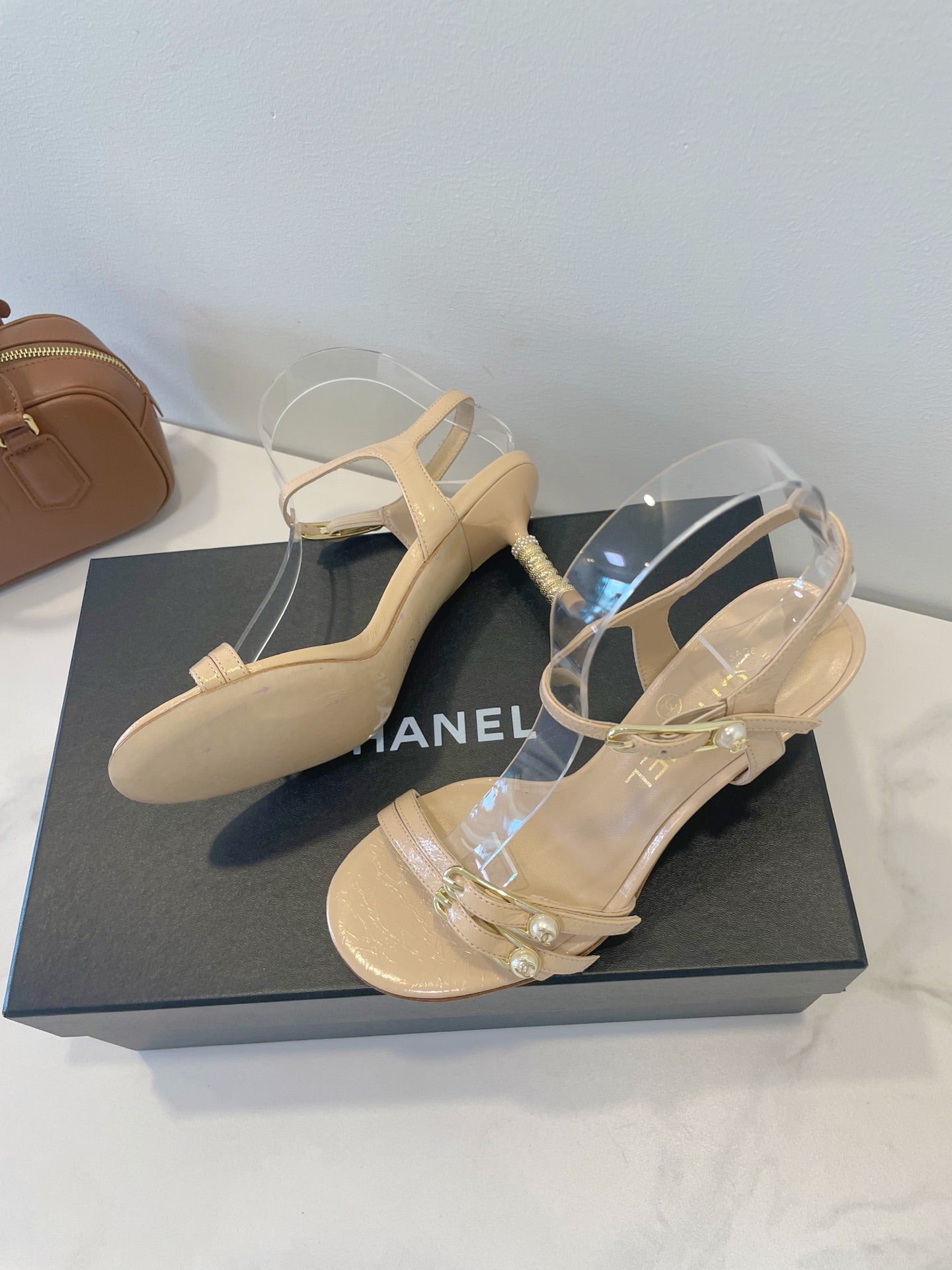 CC 26s High-Heeled Sandals 6.5cm Beige Lambskin 941632