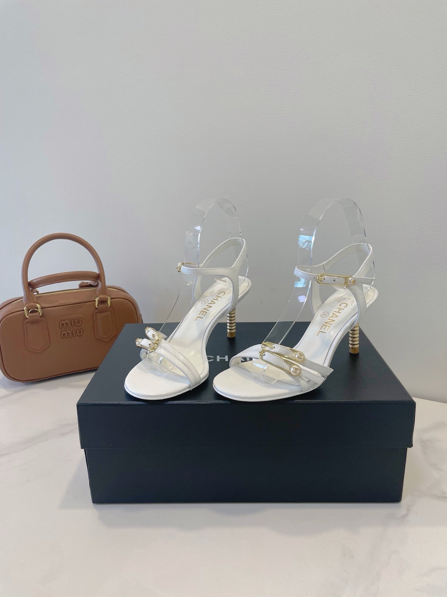 CC 26s High-Heeled Sandals 6.5cm White Lambskin 941633