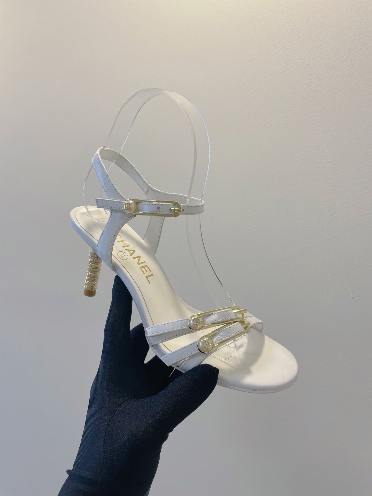 CC 26s High-Heeled Sandals 6.5cm White Lambskin 941633