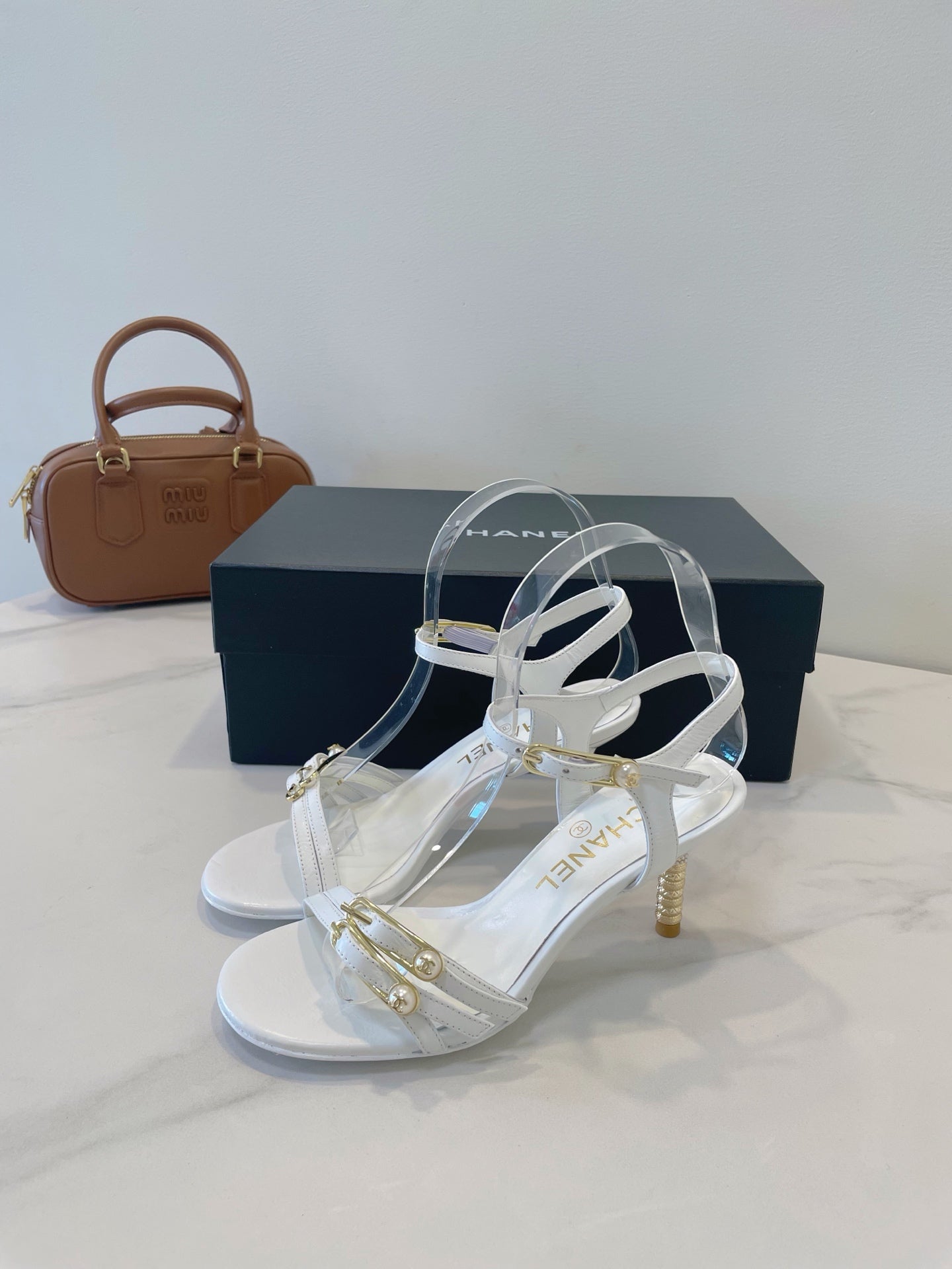 CC 26s High-Heeled Sandals 6.5cm White Lambskin 941633