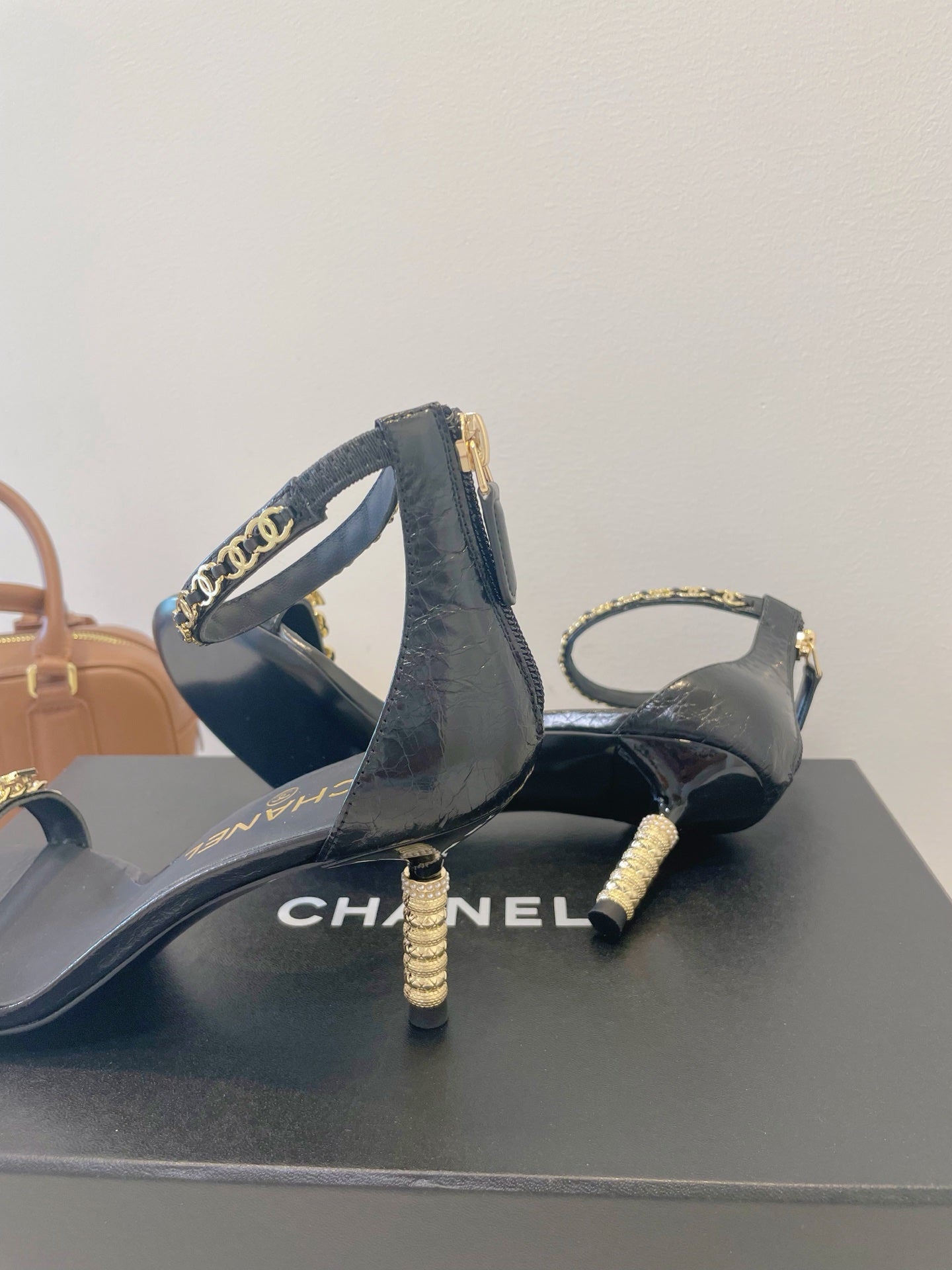 CC 26s High-Heeled Sandals 6.5cm Black Lambskin 941625