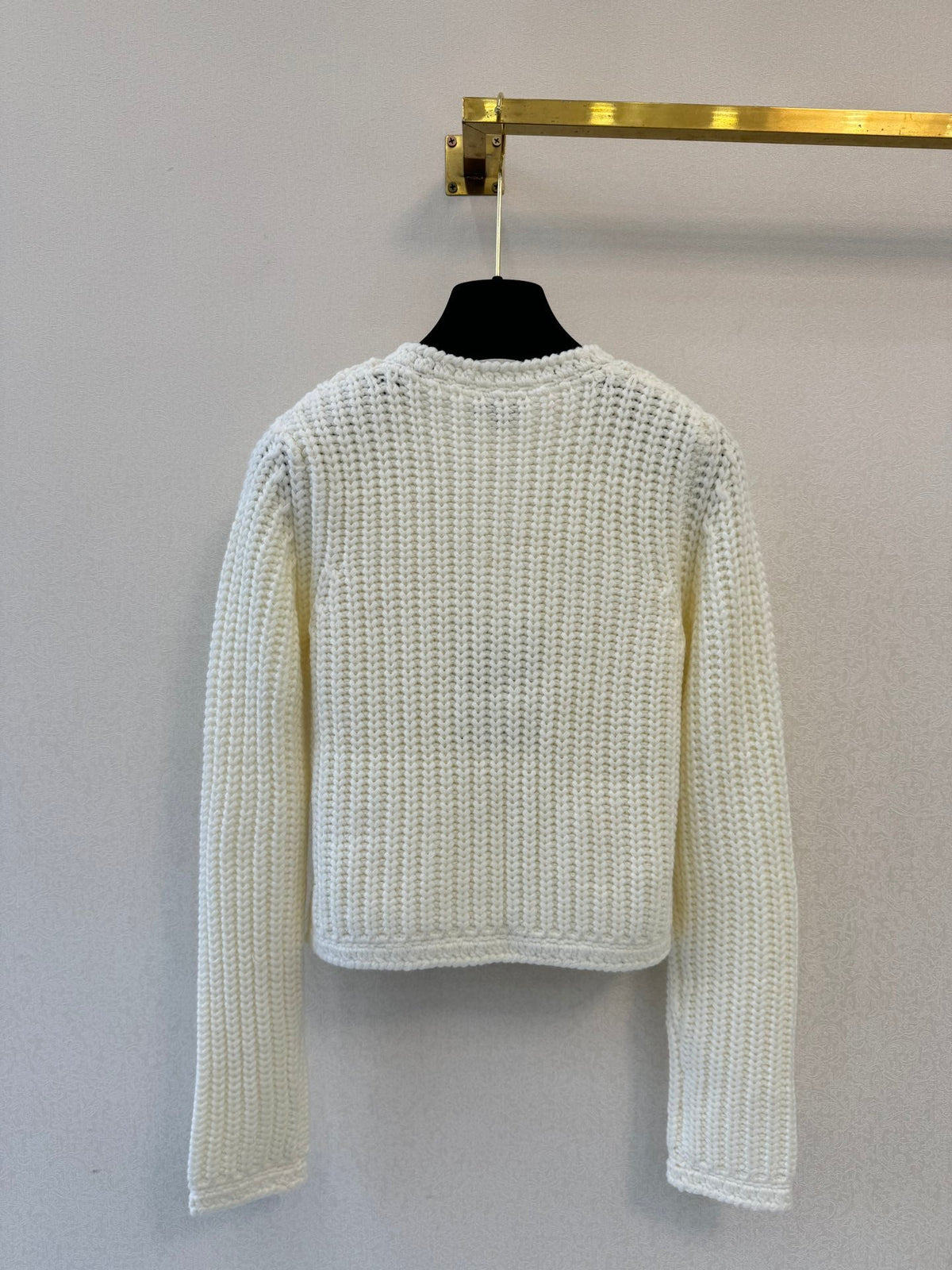 CC 26s Knitted Cardigan Cream Cashmere Wool 424679