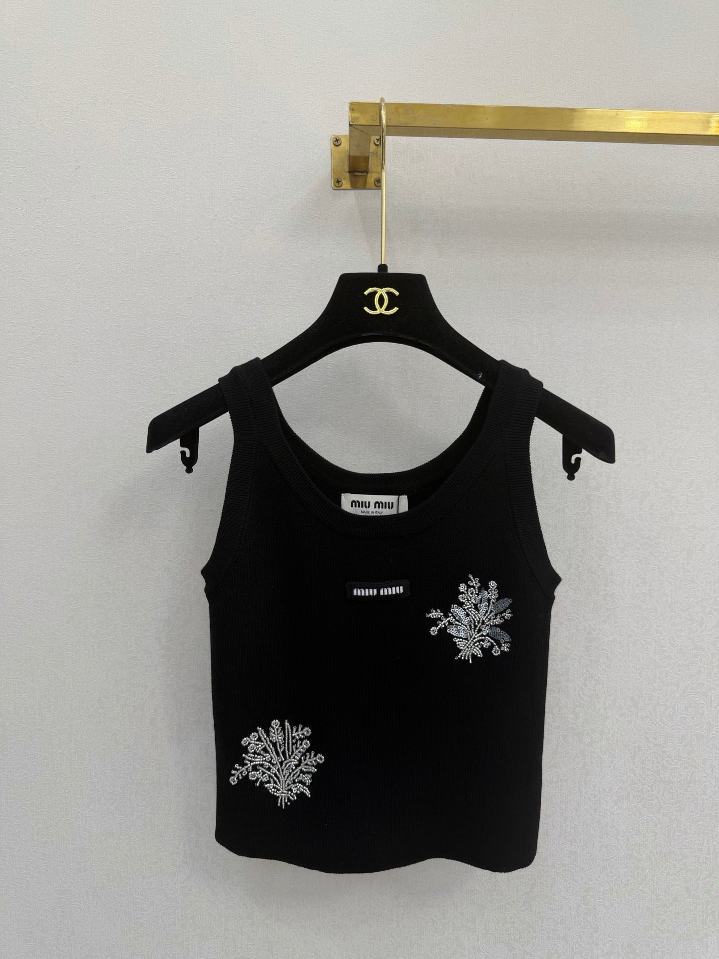 Miu Vest Black High Viscosity Ice Silk 394851
