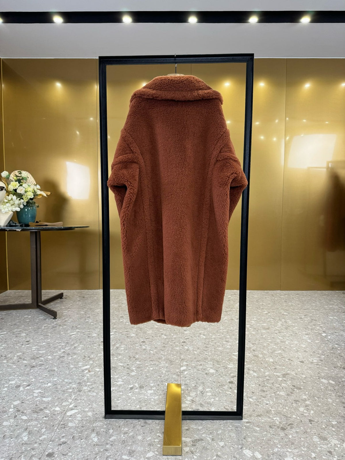 Max Mara 26s Teddy Bear Long Coat Camel Alpaca Wool Silk 429256