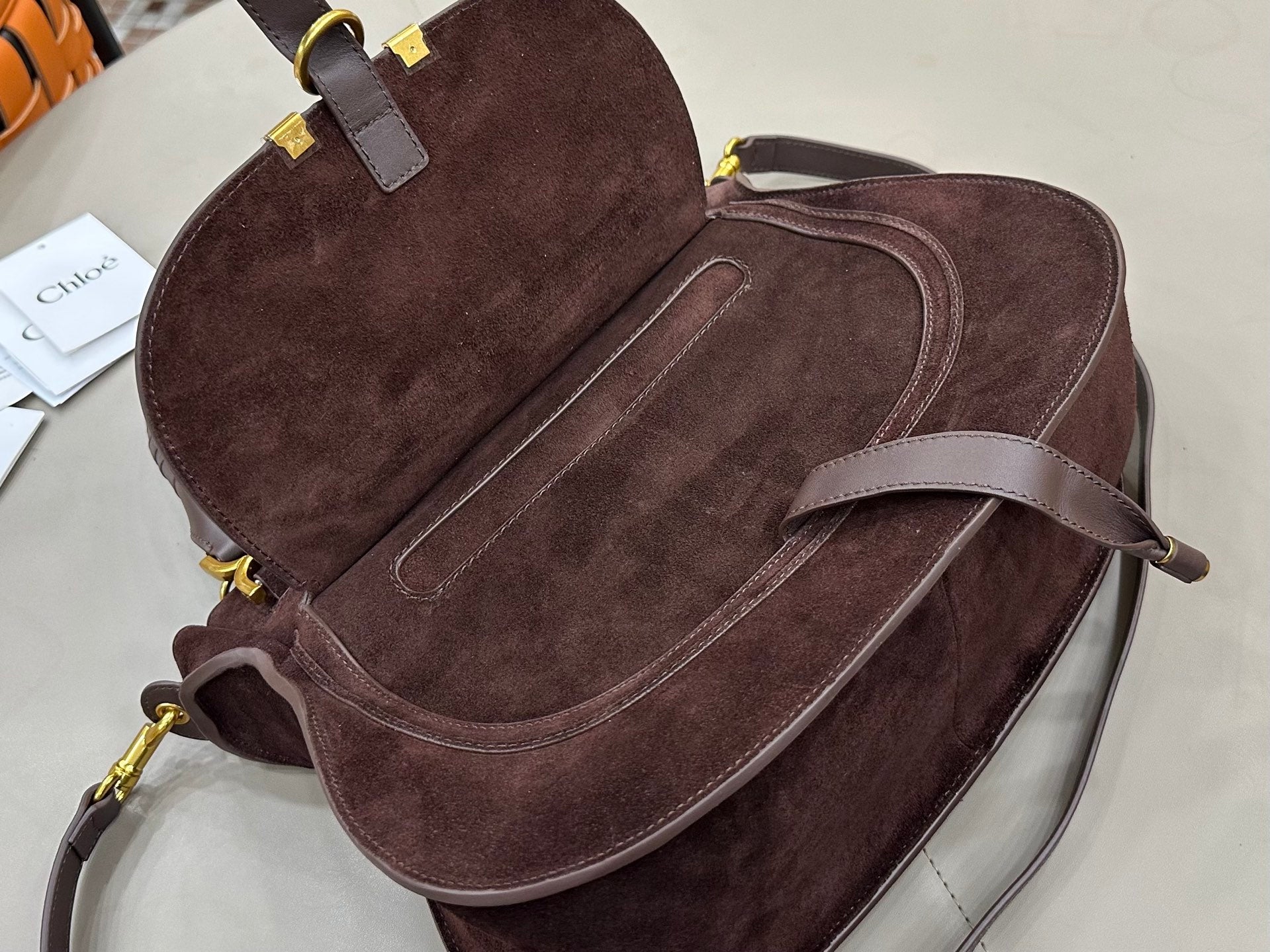 Chloe Marcie Bag Brown - Red Suede 281253