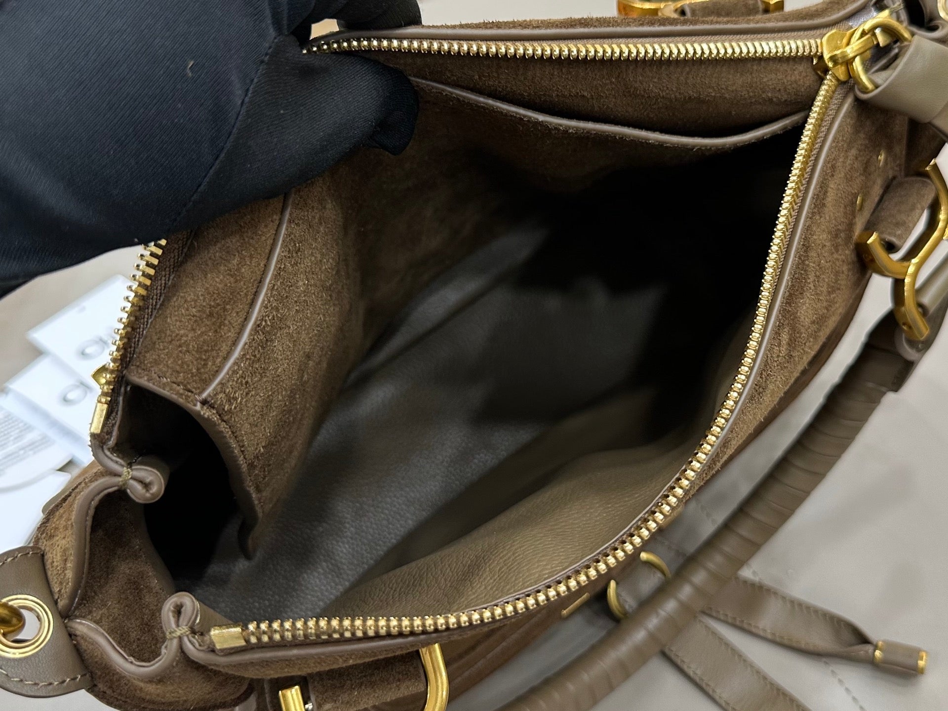 Chloe Marcie Bag Dark Brown Suede 281259
