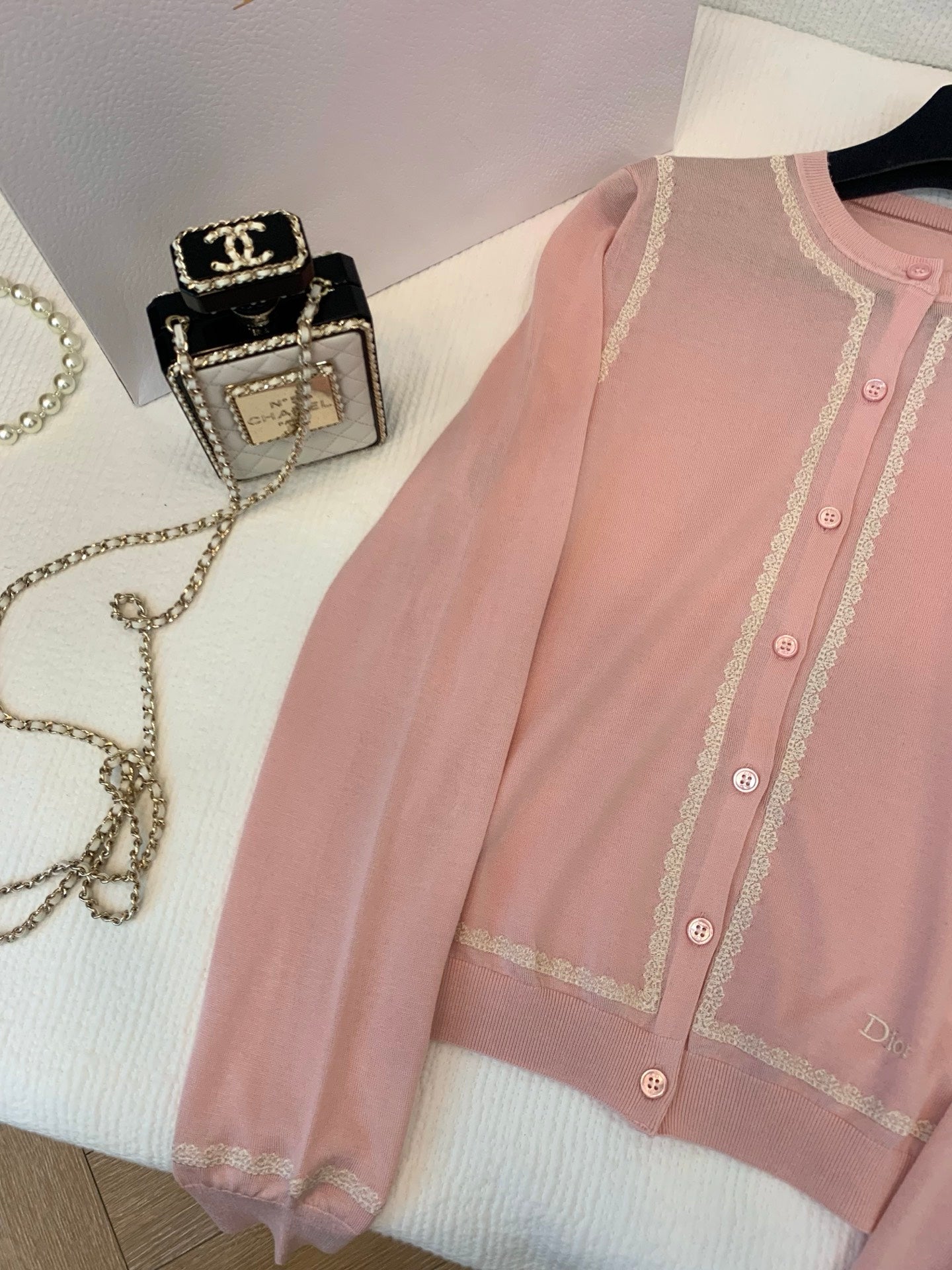 CD 26s Cardigan Light Pink Silk Knit 371681