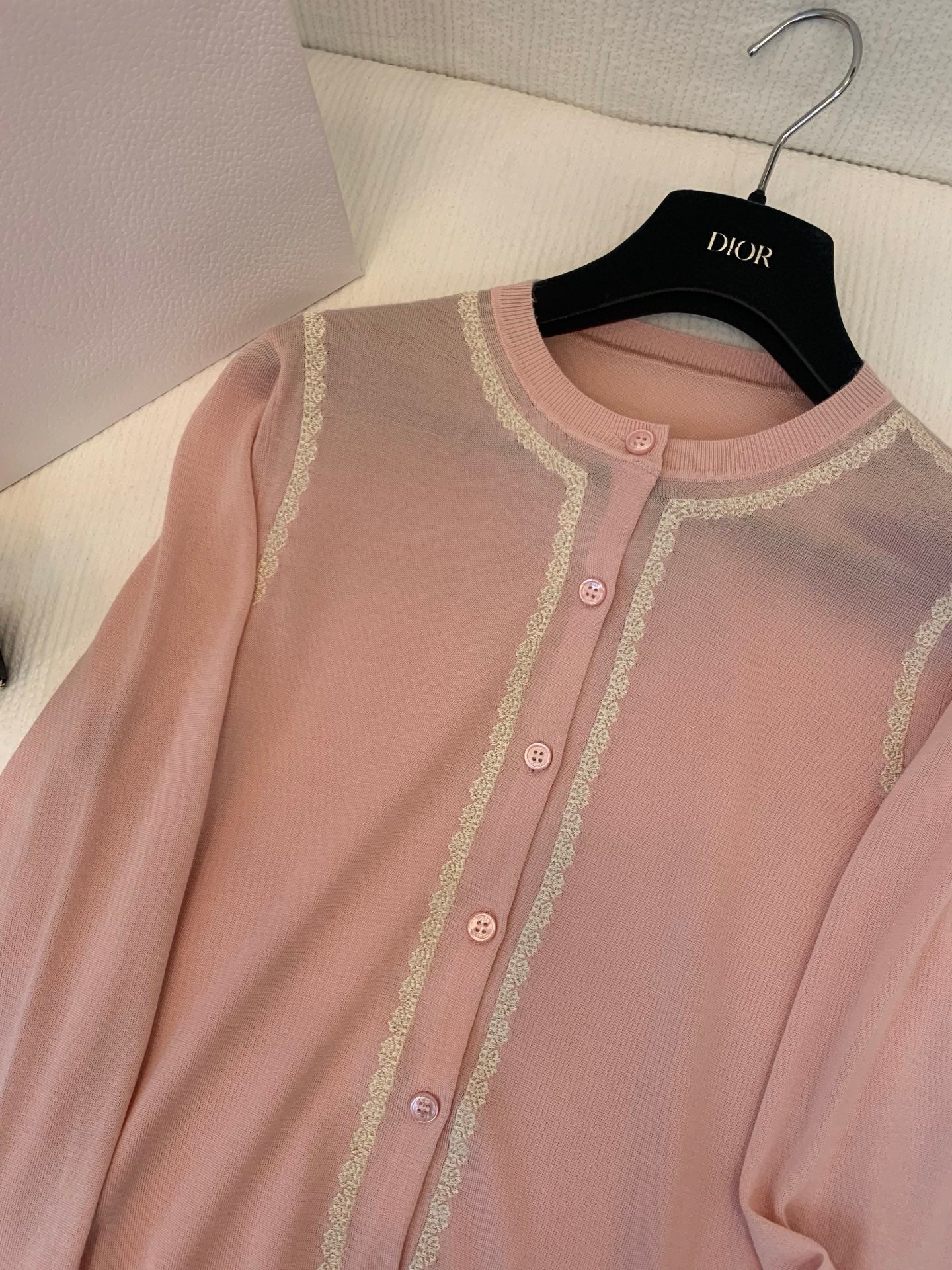 CD 26s Cardigan Light Pink Silk Knit 371681