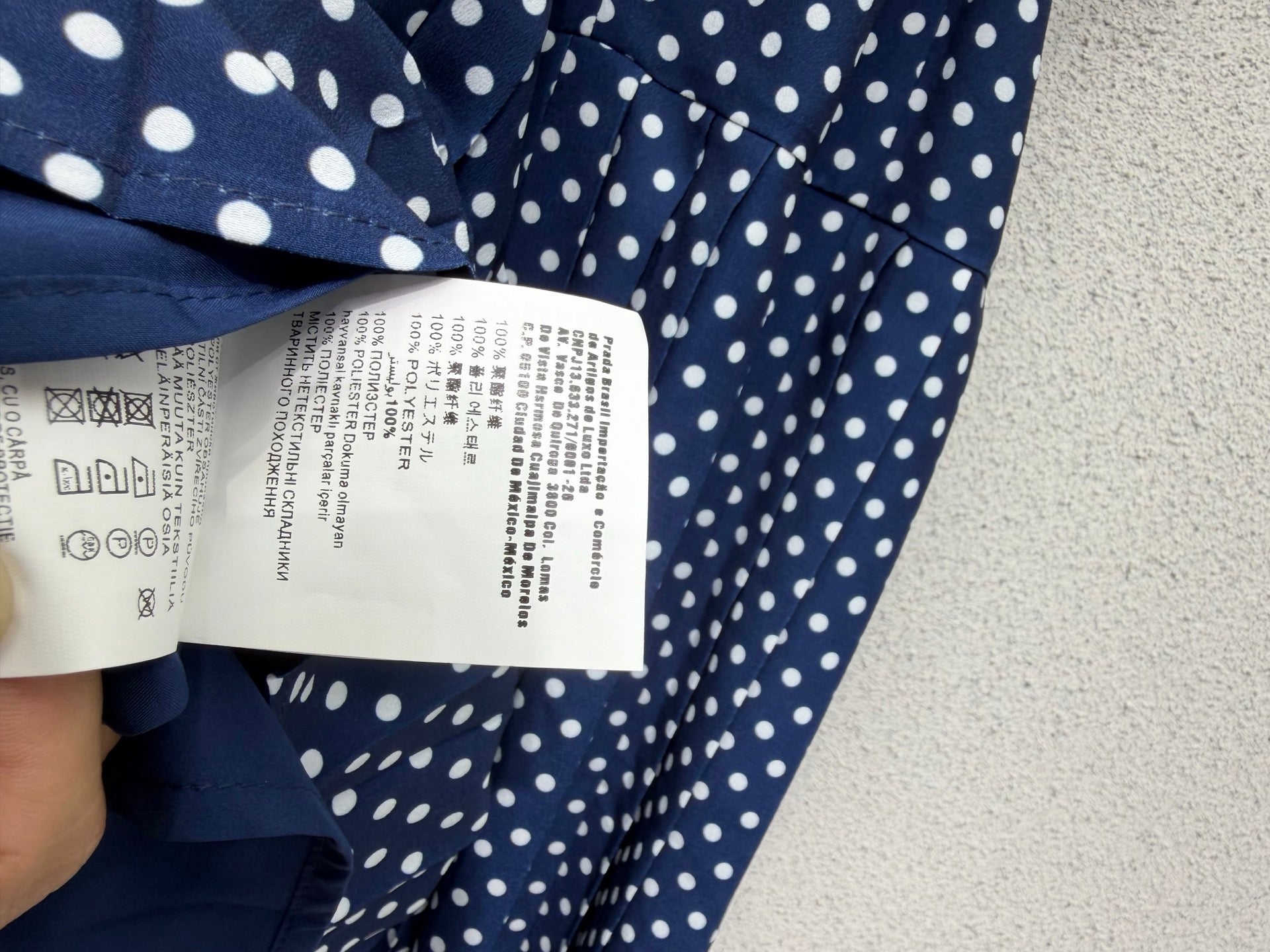 Prada 26s Polka Dot Dress Blue White Polyester 398332