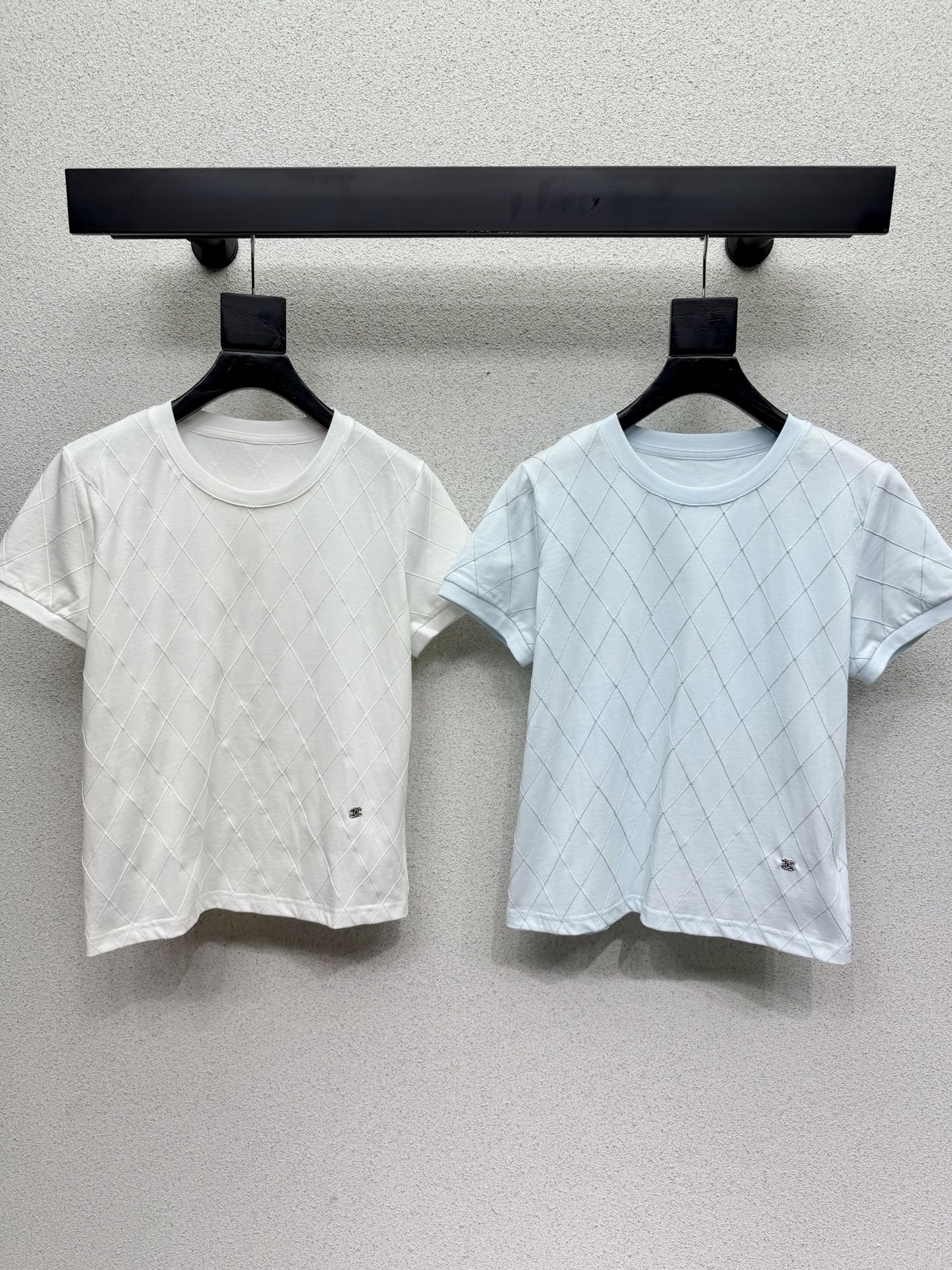 CC 26s Diamond-Patterned Short-Sleeved T-shirt Cotton 398349