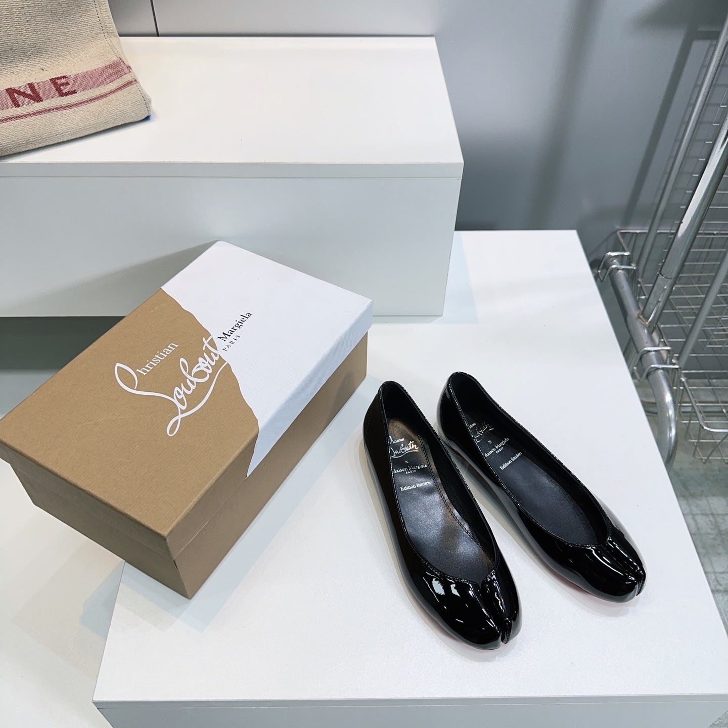 CL x Maison Margiela Ballerina Flats Black Patent Leather 639689
