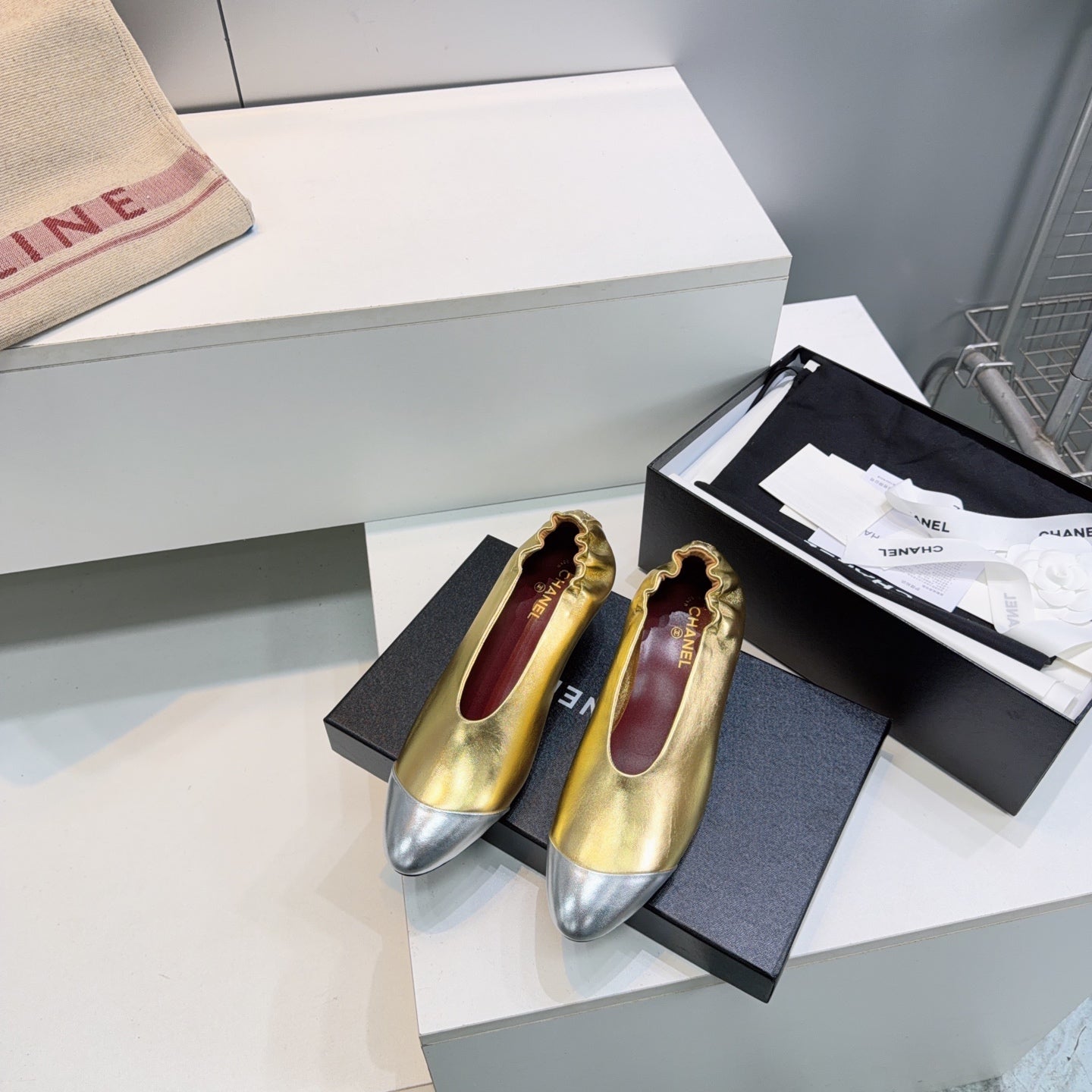 CC 2026 Pumps 4.5cm Sliver Gold Lambskin 741645